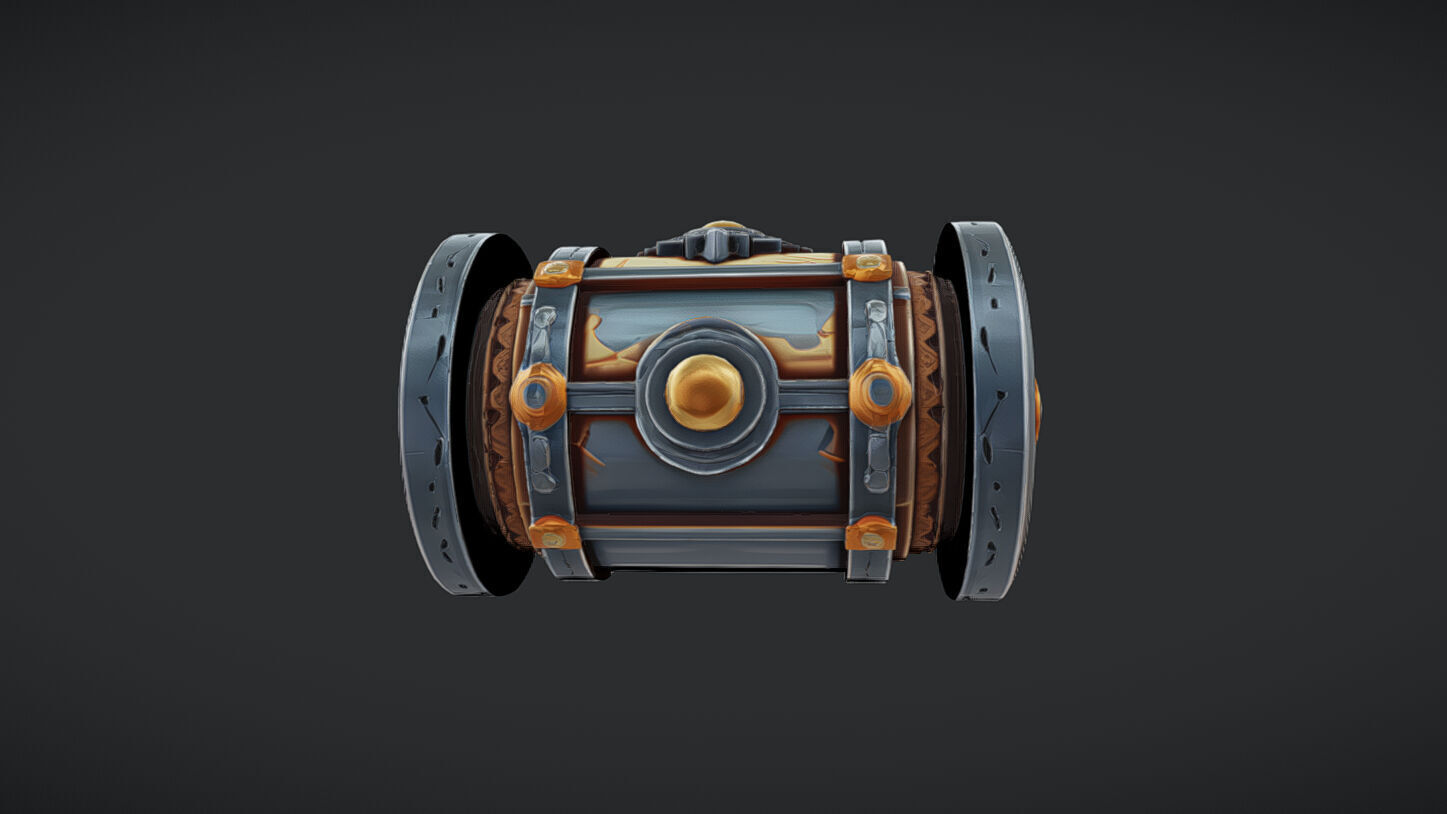 ornate cylindrical artifact 3D model_7
