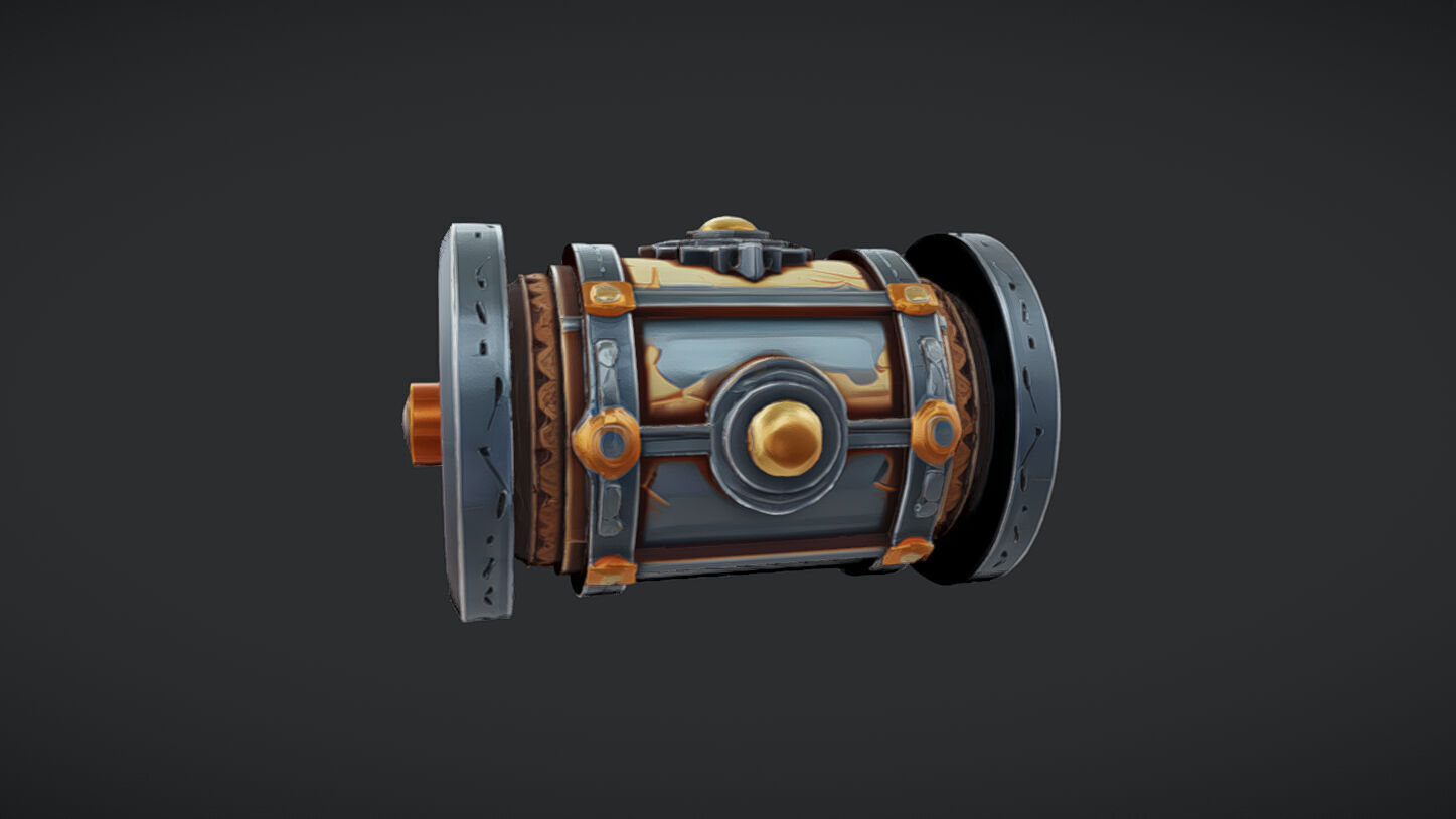 ornate cylindrical artifact 3D model_6
