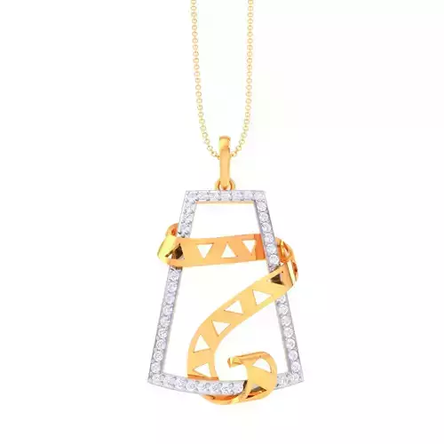 3D Printable Cad jewelry design of Lady diamond Pendant