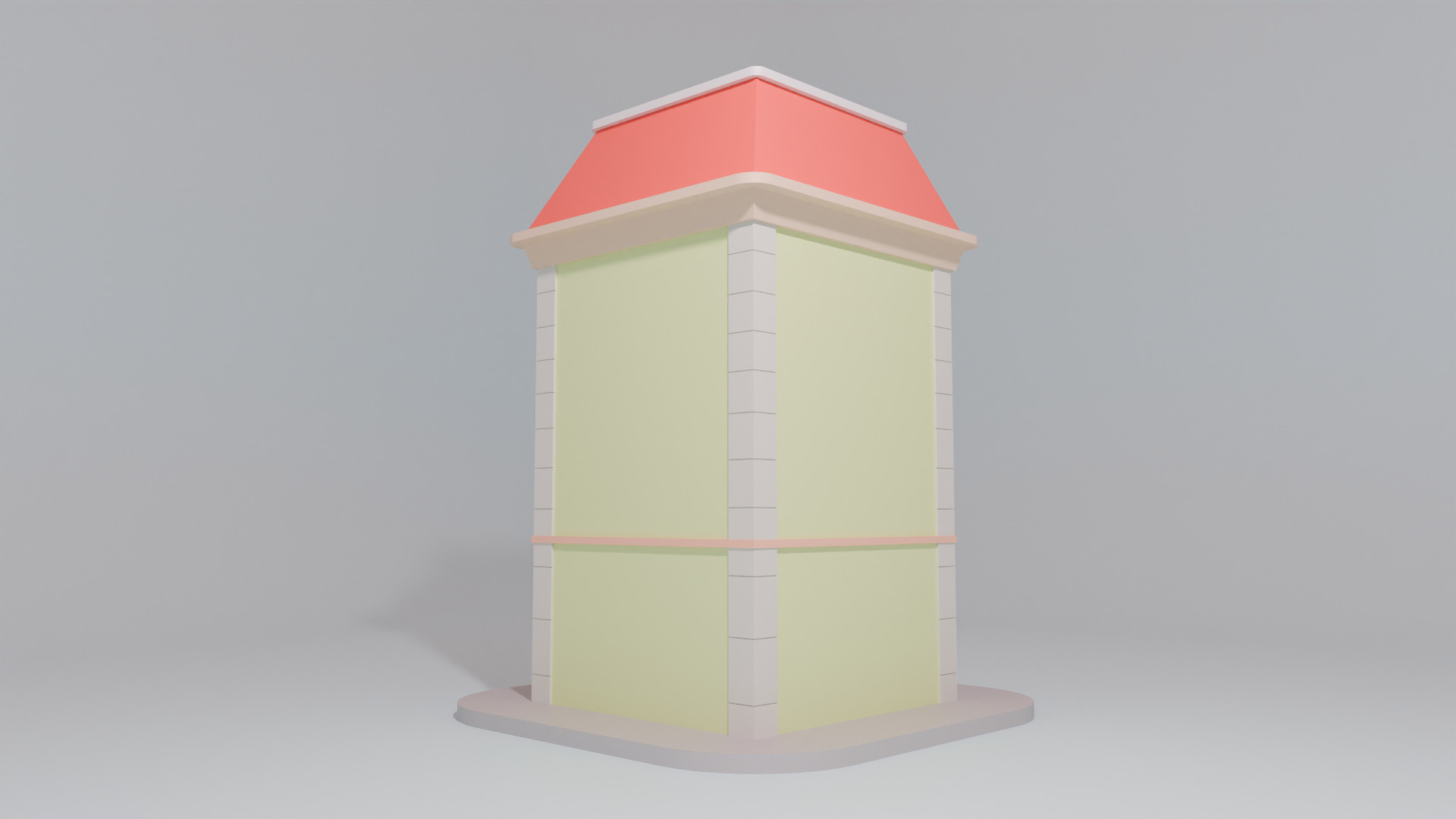 Cartoon Corner House Low-poly 3D model_3