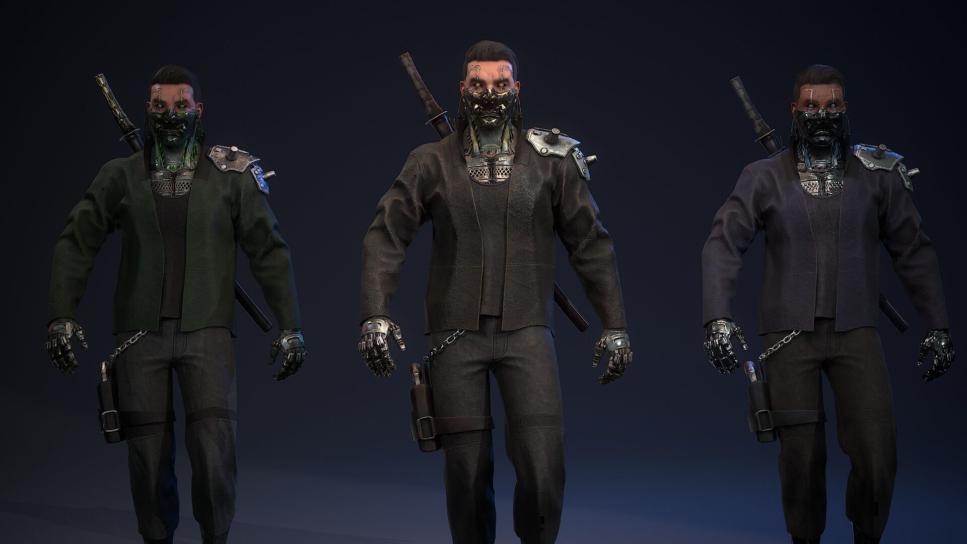 Sci-fi Mercenary Low-poly 3D model_6