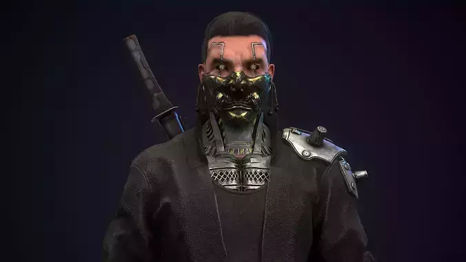 Sci-fi Mercenary Low-poly 3D model