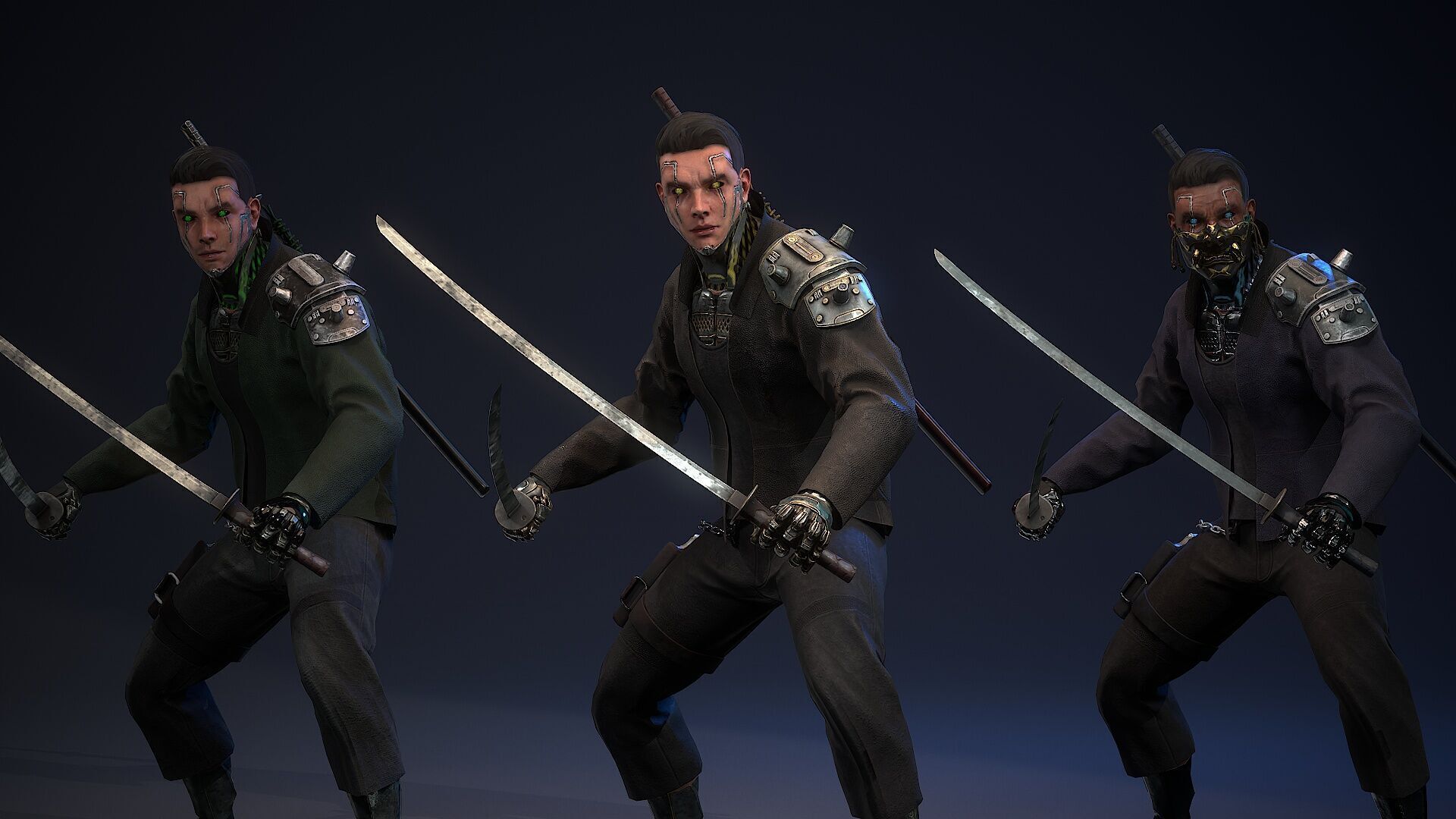 Sci-fi Mercenary Low-poly 3D model_7