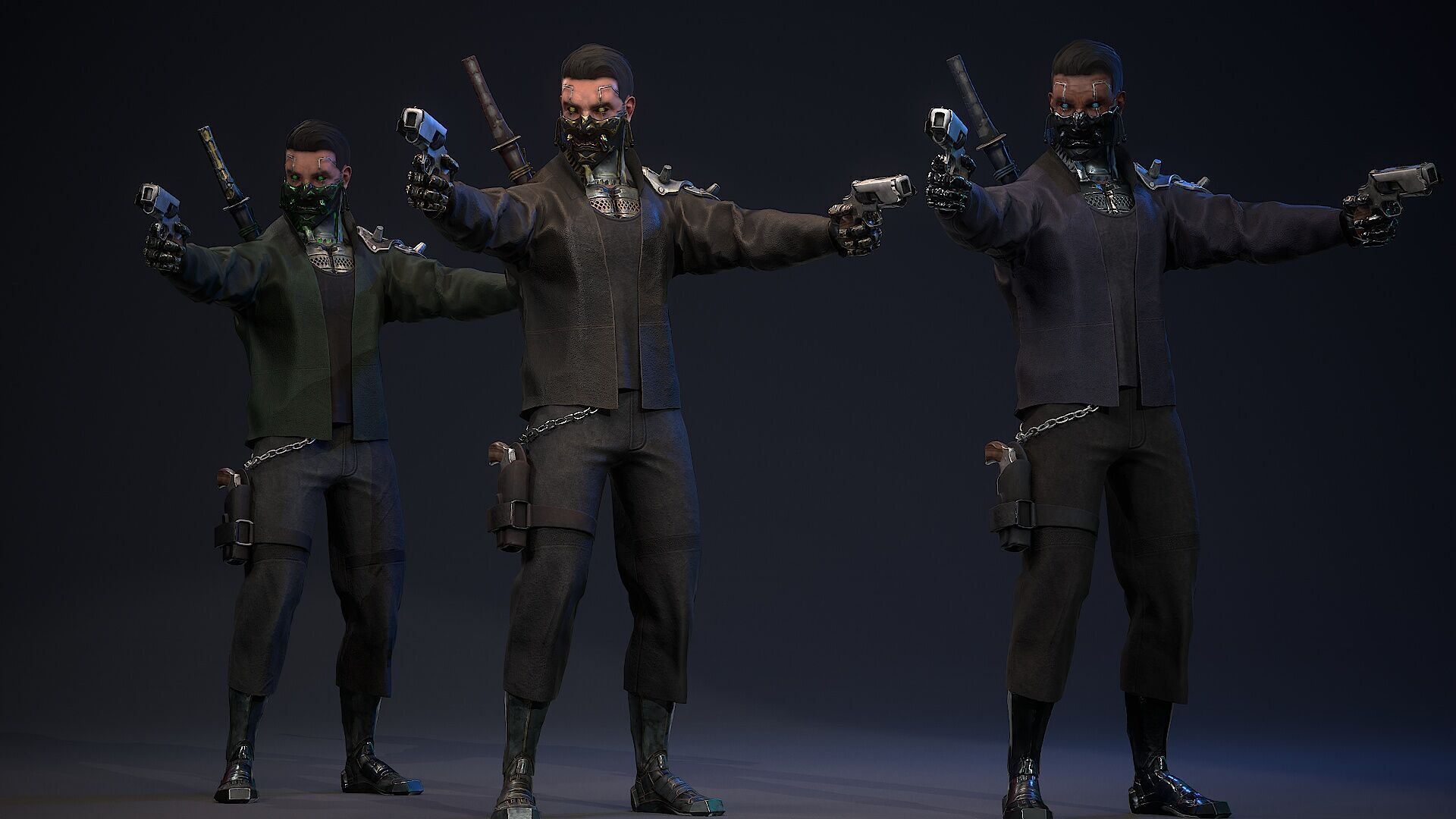 Sci-fi Mercenary Low-poly 3D model_13