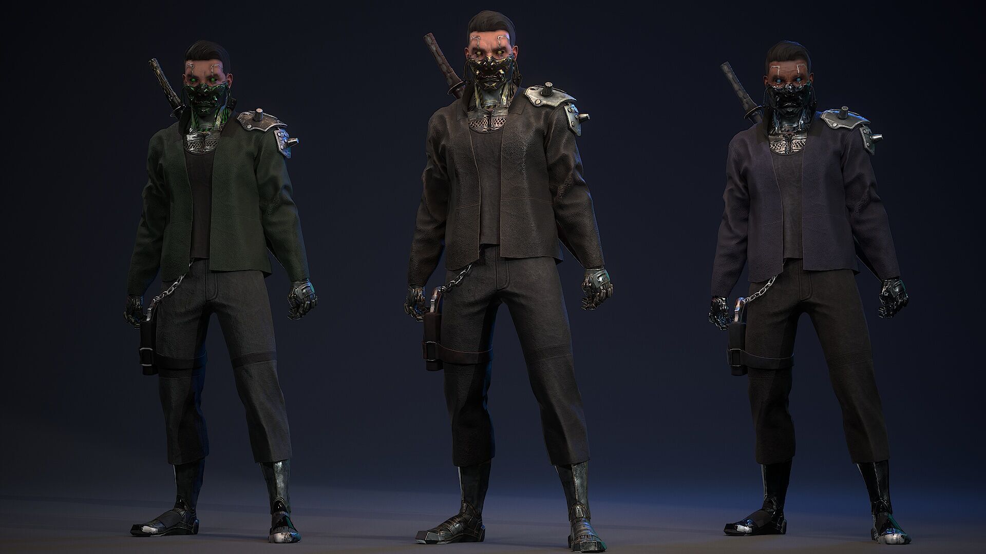 Sci-fi Mercenary Low-poly 3D model_10