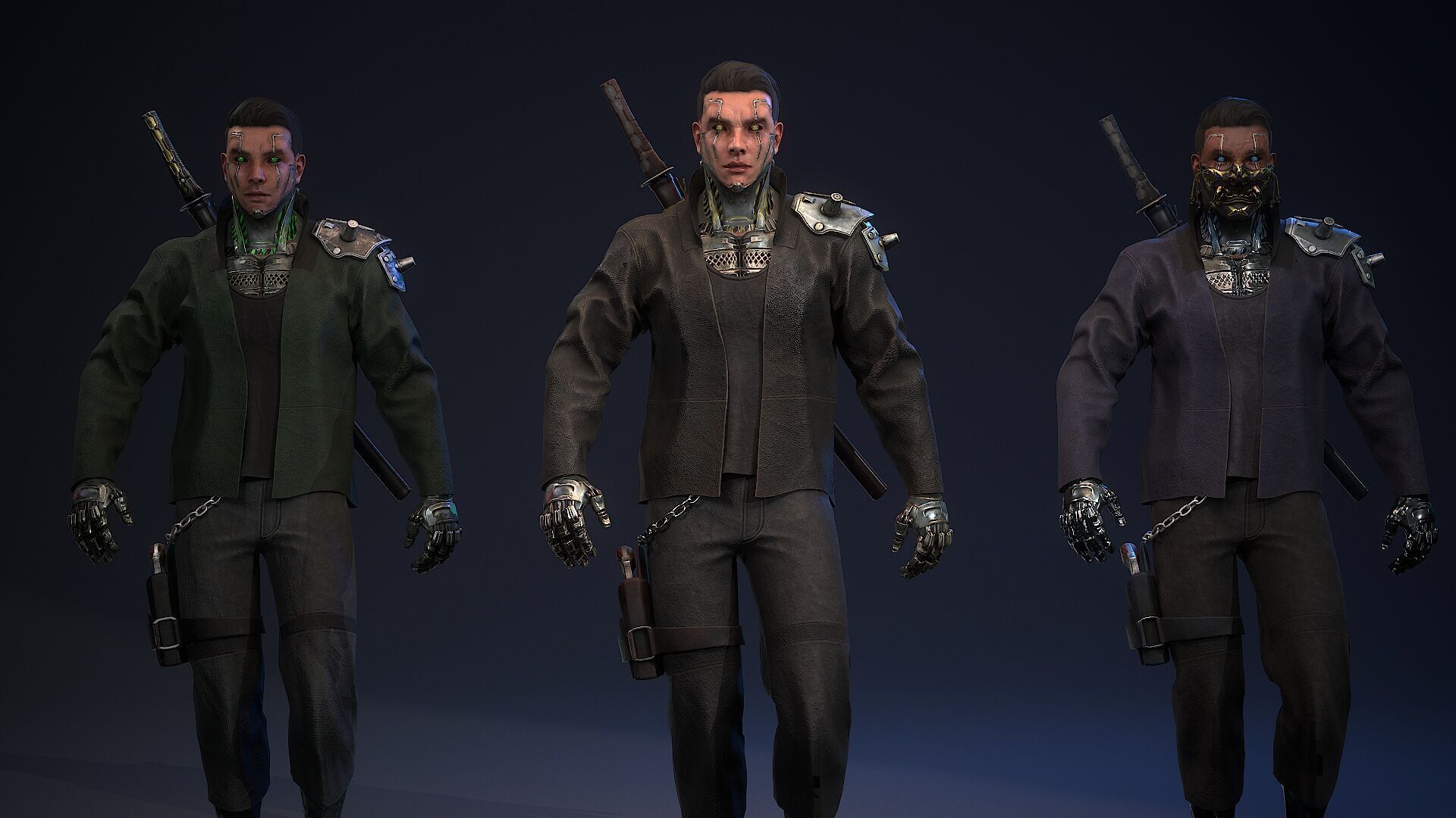 Sci-fi Mercenary Low-poly 3D model_9