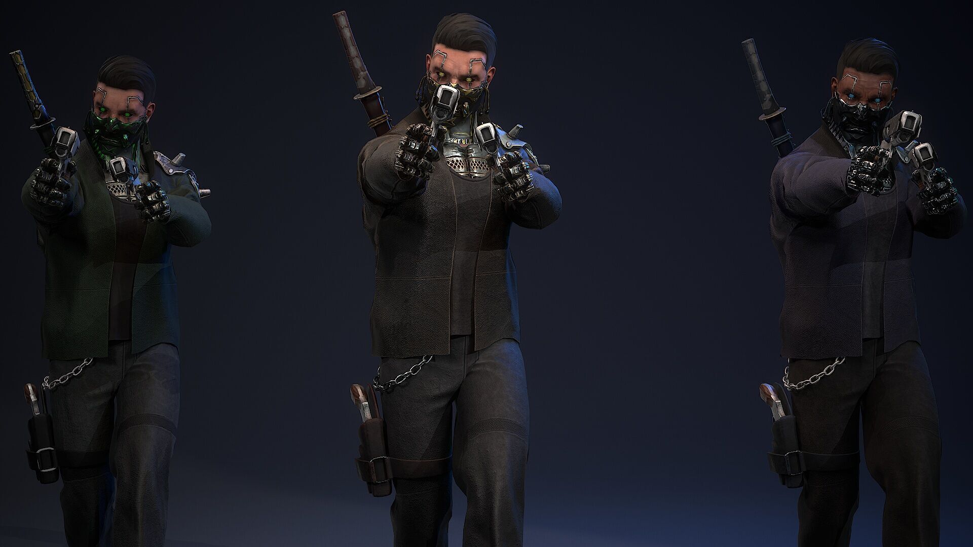 Sci-fi Mercenary Low-poly 3D model_12