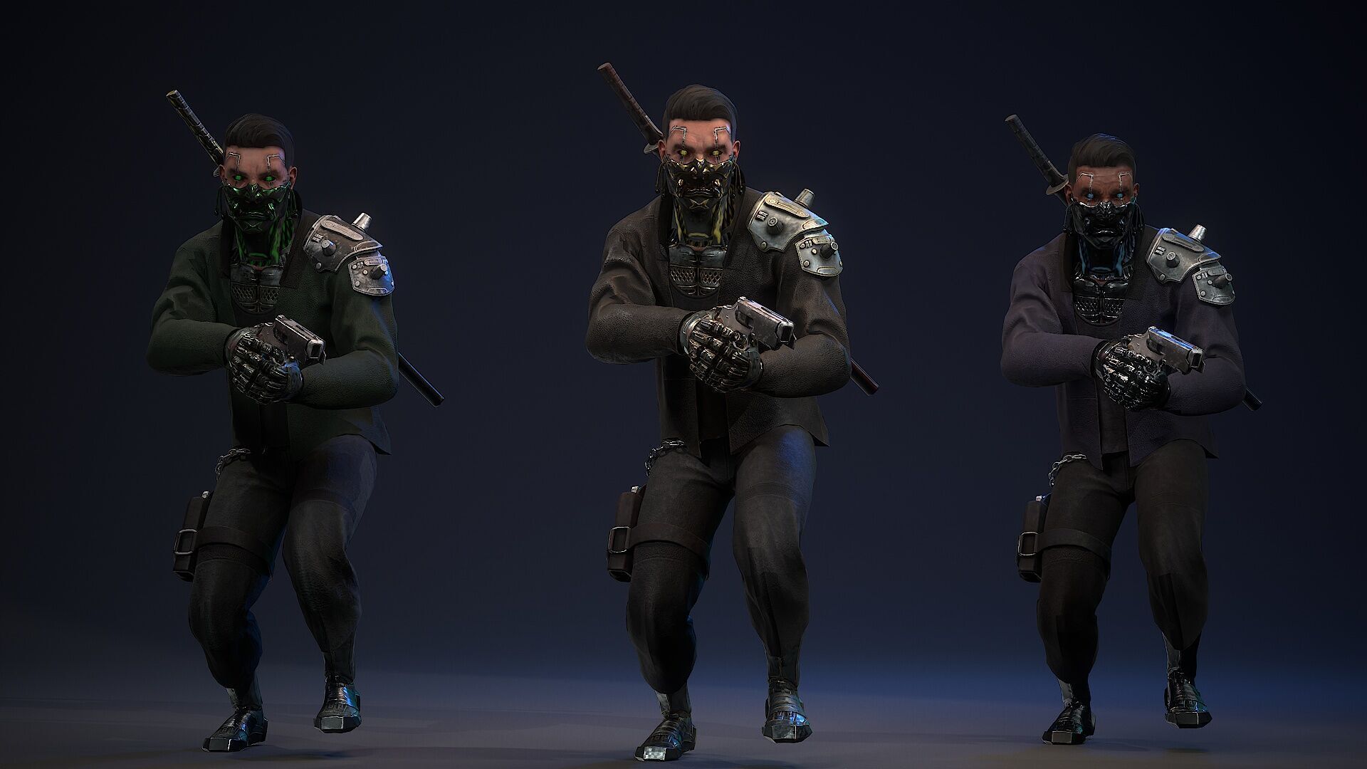 Sci-fi Mercenary Low-poly 3D model_14