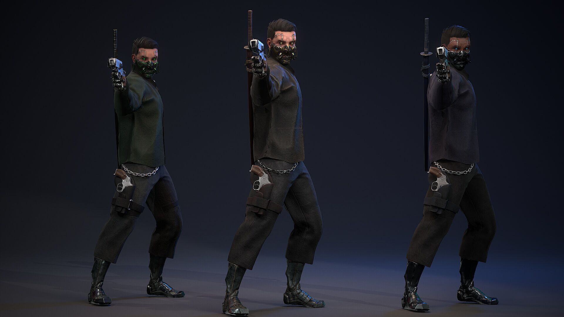 Sci-fi Mercenary Low-poly 3D model_11