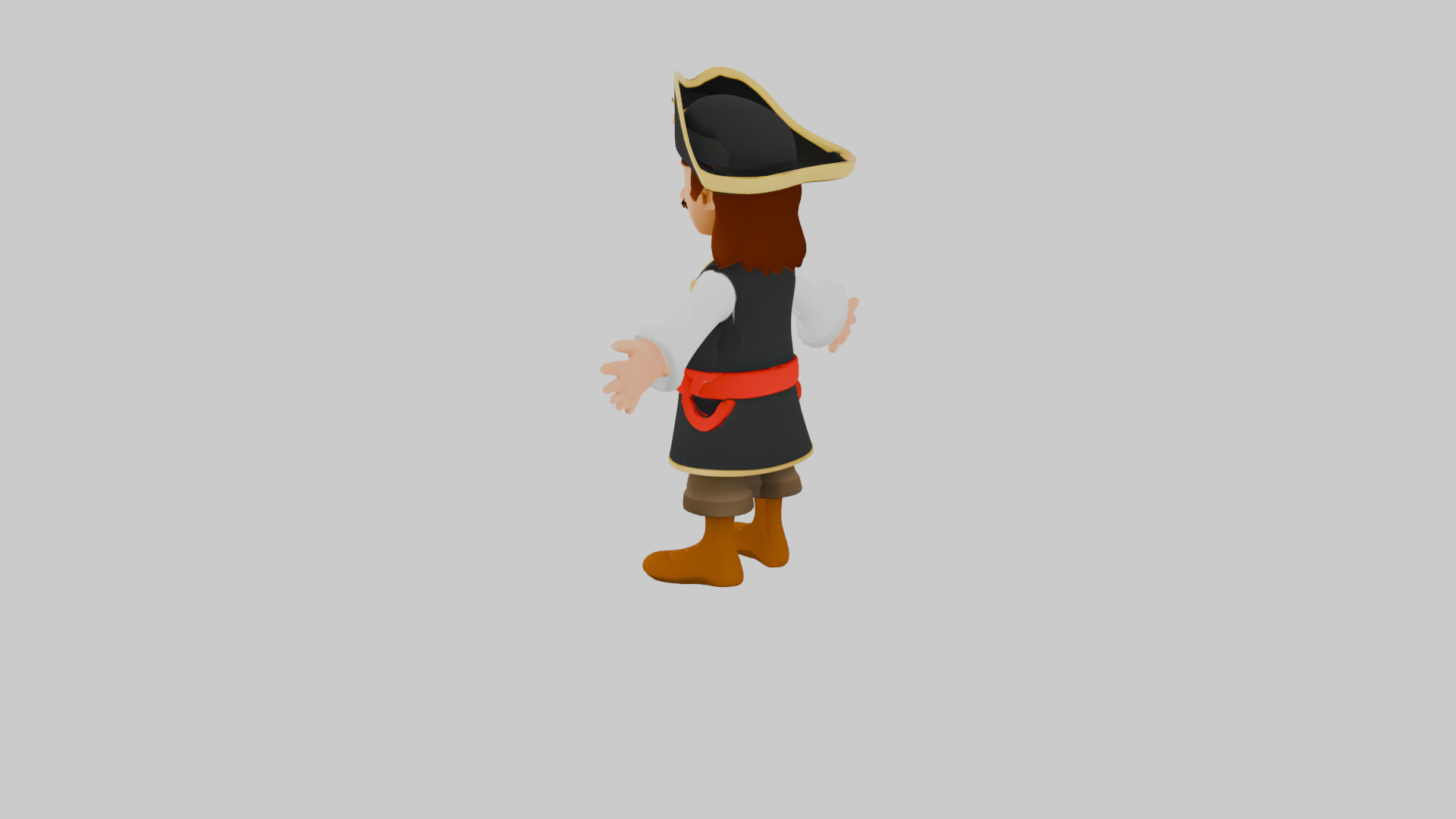 3D Cartoon Pirate Character TPose Game Ready 3D model_6