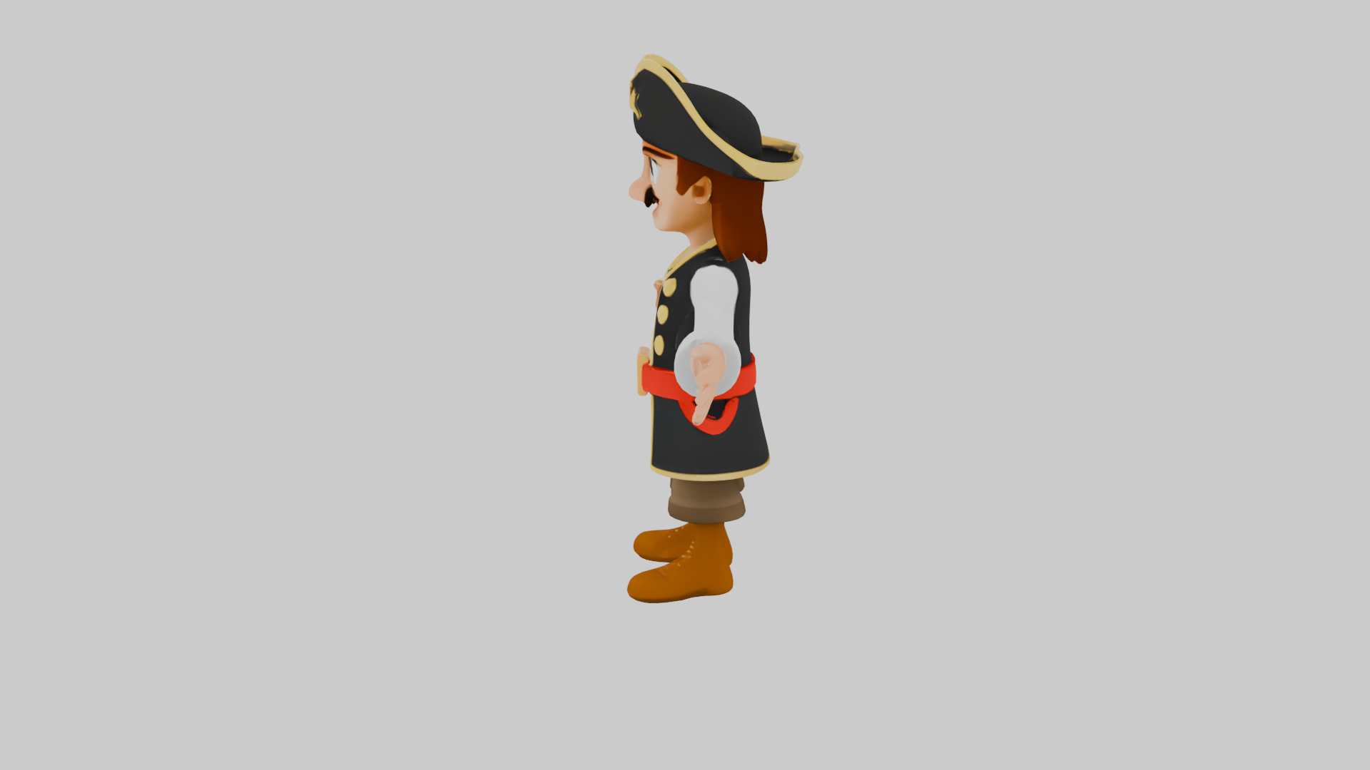 3D Cartoon Pirate Character TPose Game Ready 3D model_7