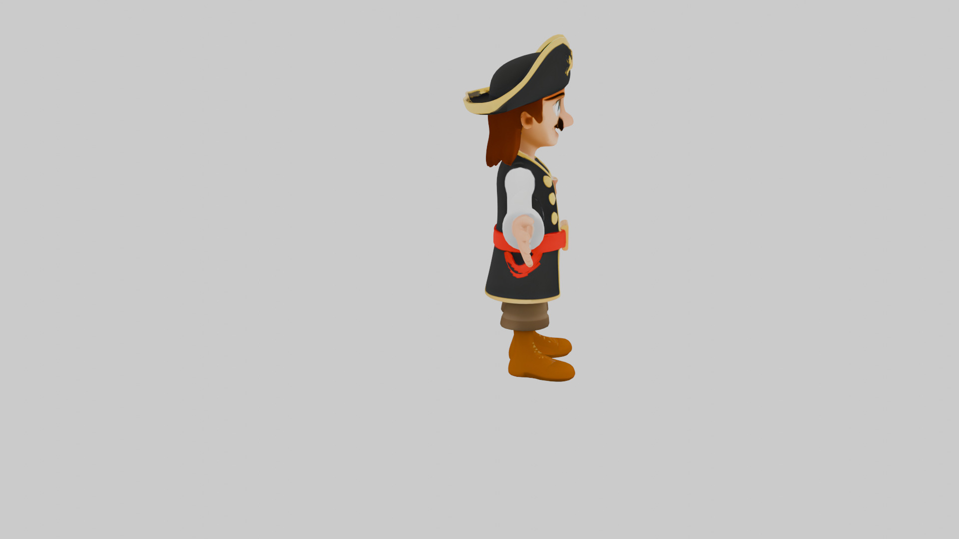 3D Cartoon Pirate Character TPose Game Ready 3D model_8