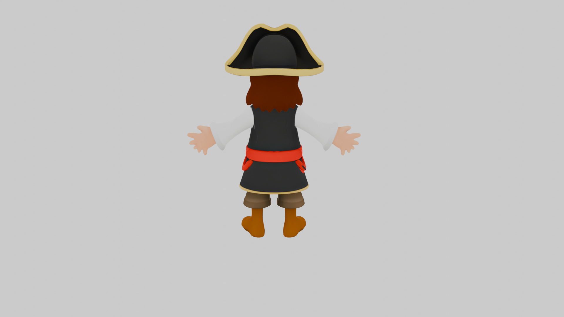 3D Cartoon Pirate Character TPose Game Ready 3D model_5