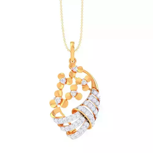 3D Printable Cad jewelry design of Lady diamond Pendant