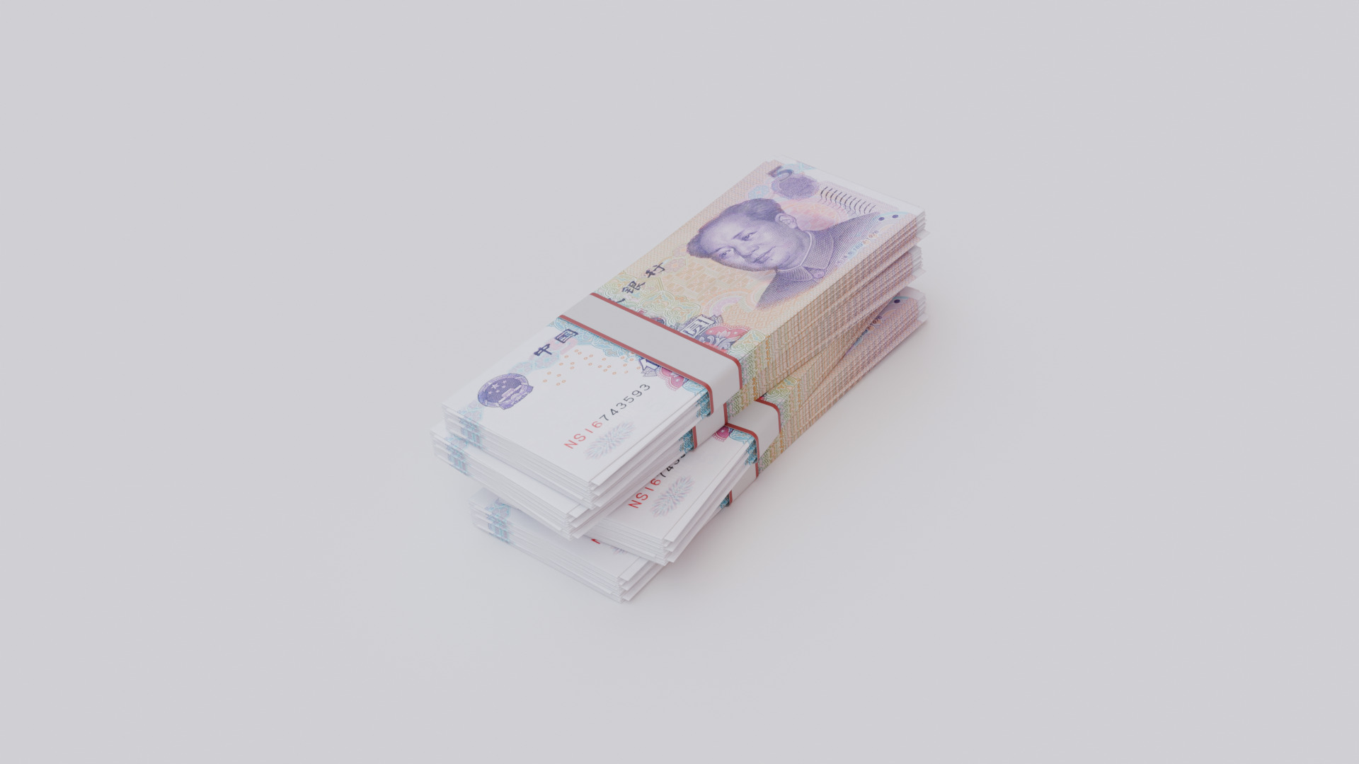 5 Chinese renminbi CNH Currency Low-poly 3D model_3