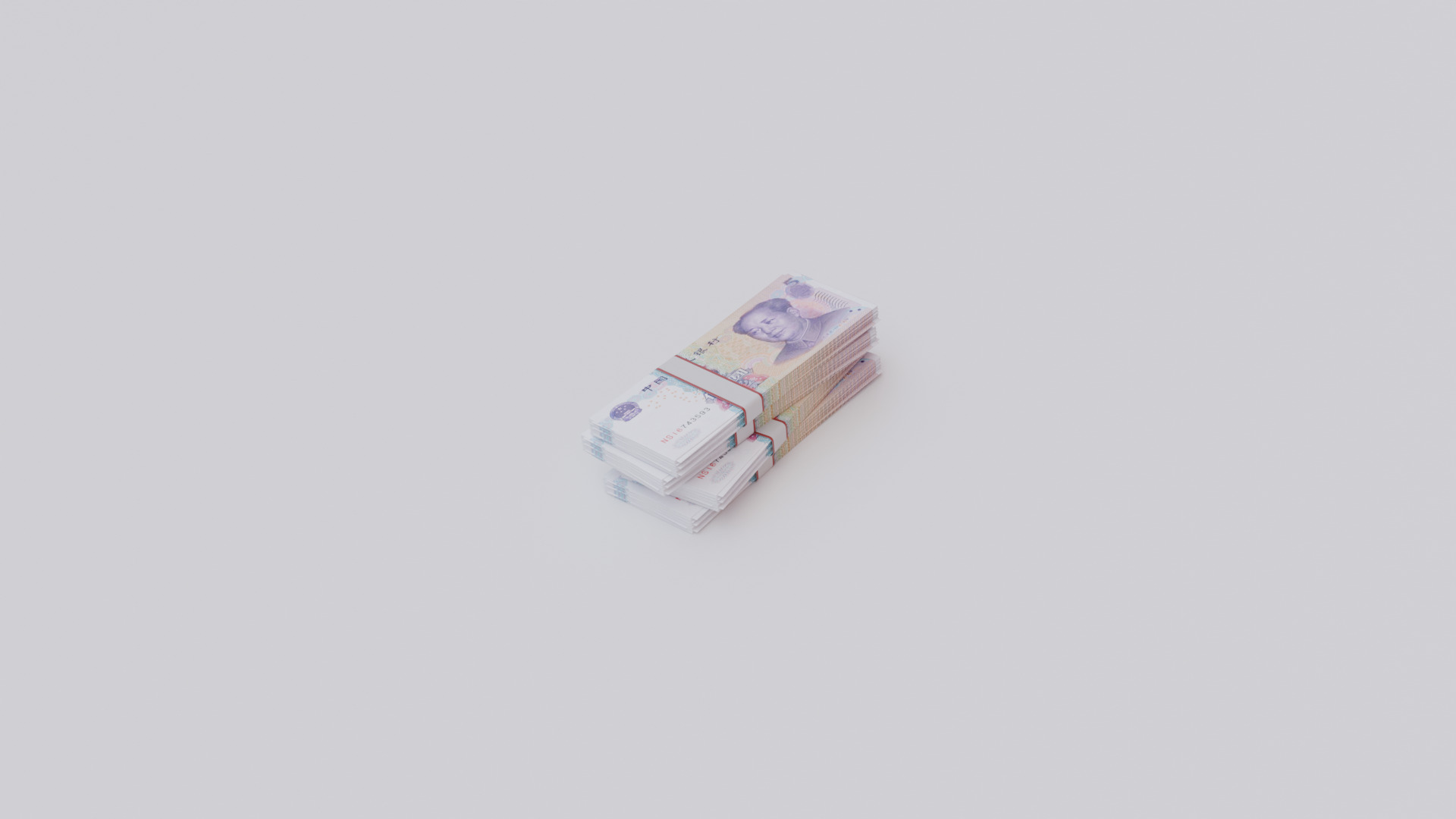 5 Chinese renminbi CNH Currency Low-poly 3D model_5