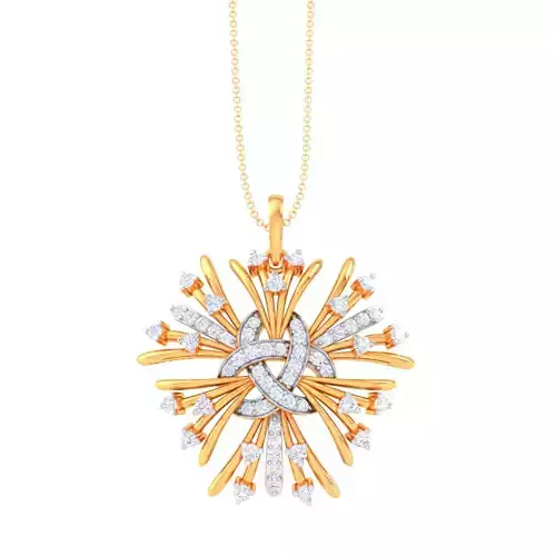 3D Printable Cad jewelry design of Lady diamond Pendant 3D print model