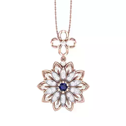 3D Printable Cad jewelry design of Lady diamond Pendant