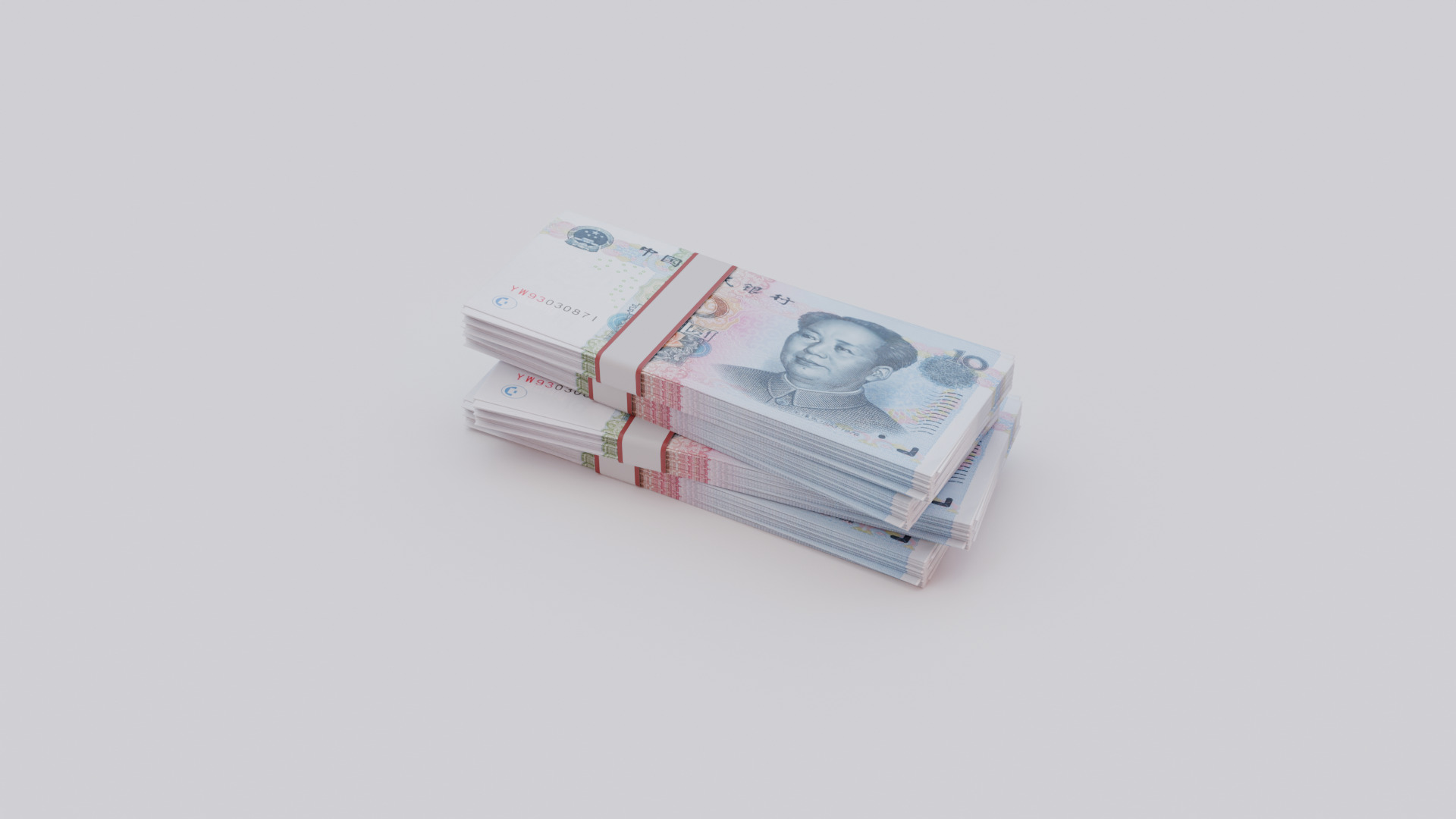 10 Chinese renminbi CNH Currency Low-poly 3D model_1