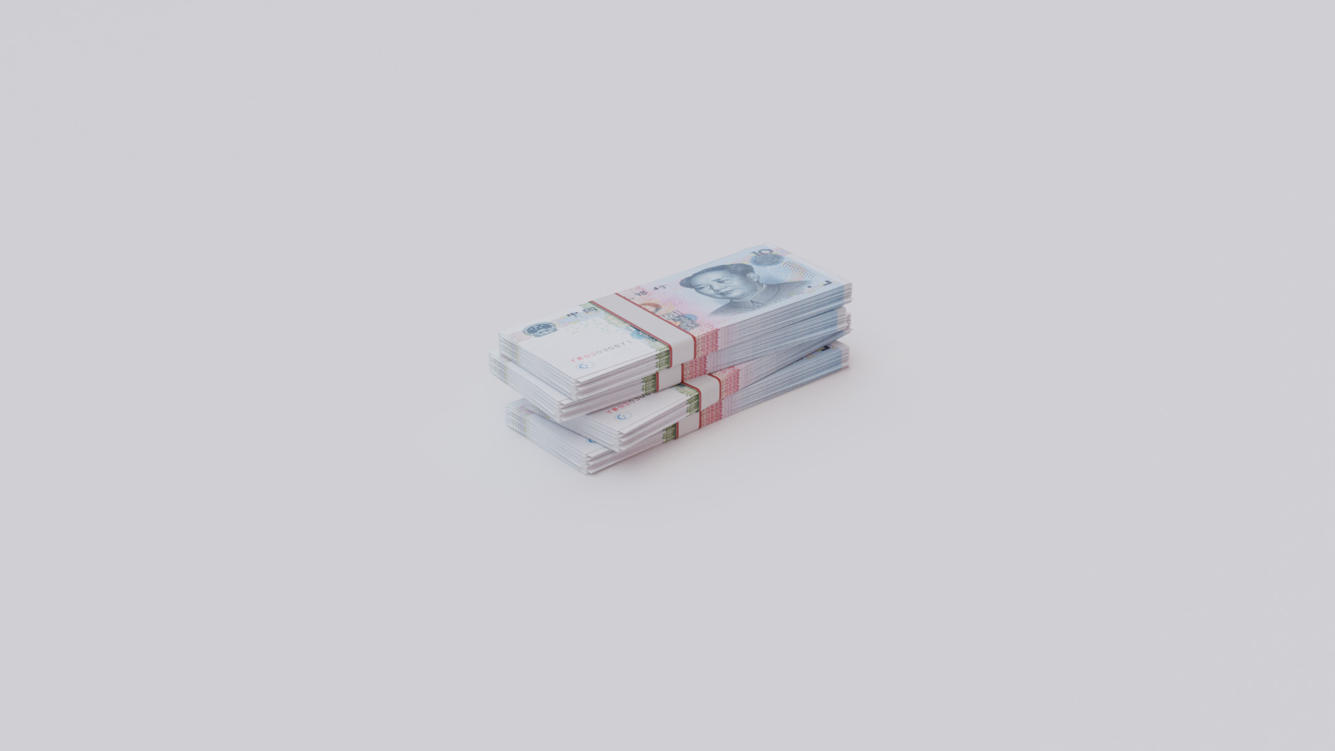 10 Chinese renminbi CNH Currency Low-poly 3D model_4