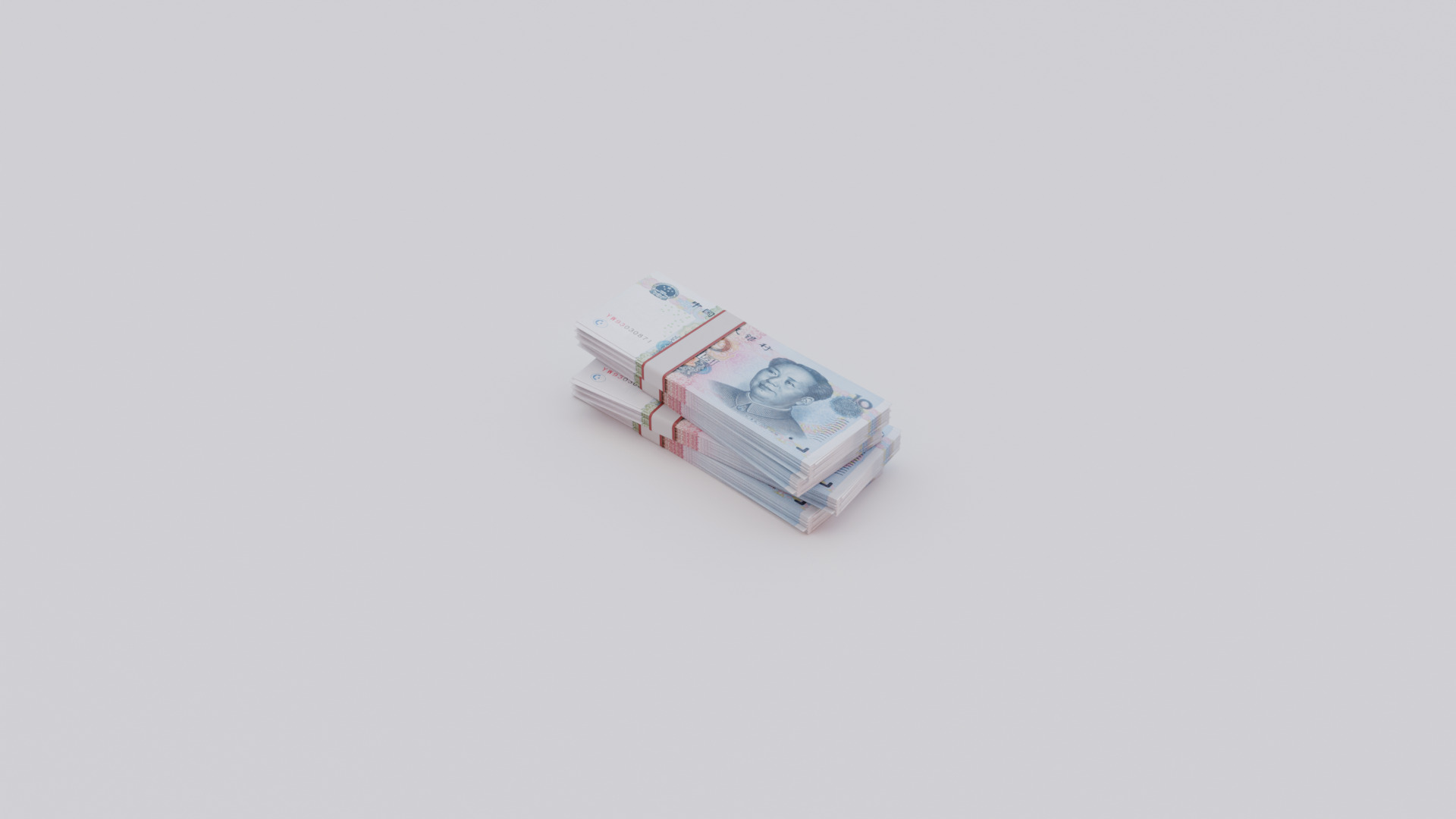 10 Chinese renminbi CNH Currency Low-poly 3D model_3