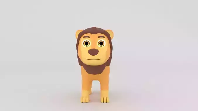 Cartoon Lion 3D Model