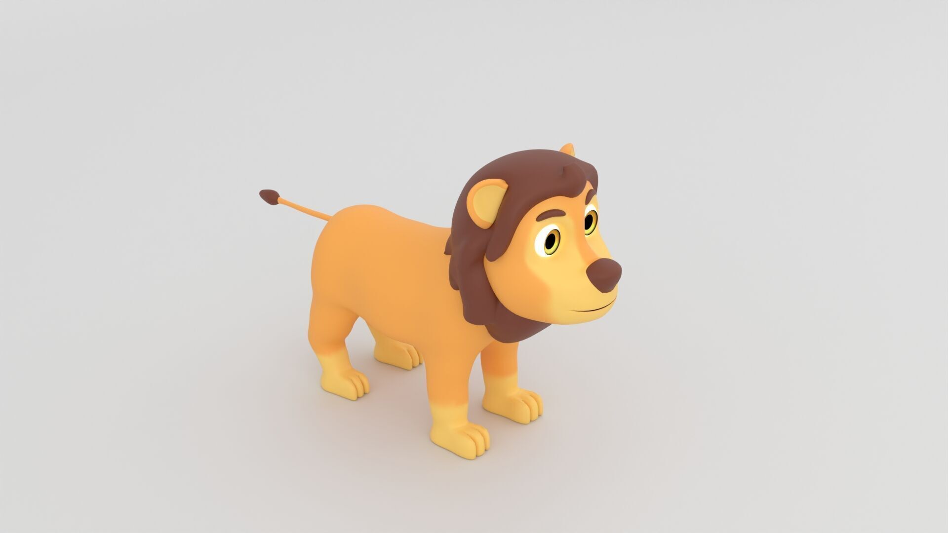 Cartoon Lion 3D Model Low-poly 3D model_1