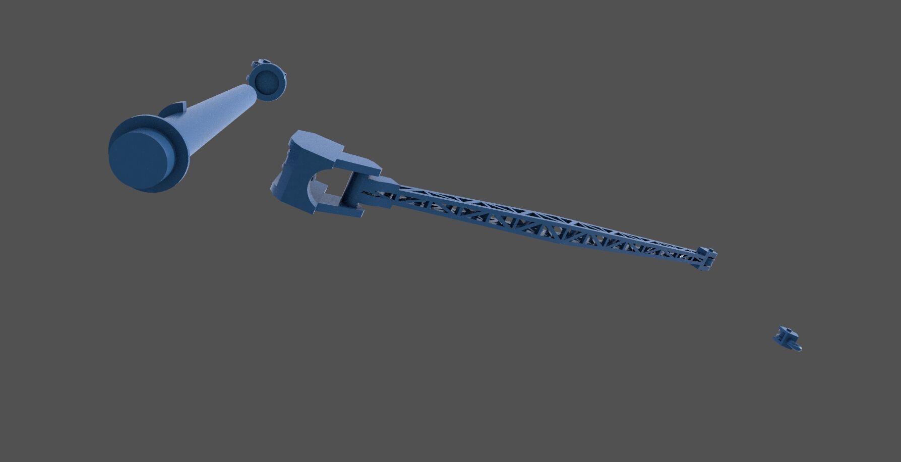 WW2 Littorio Class stern crane - Commercial license 1-200 scale 3D print model_5