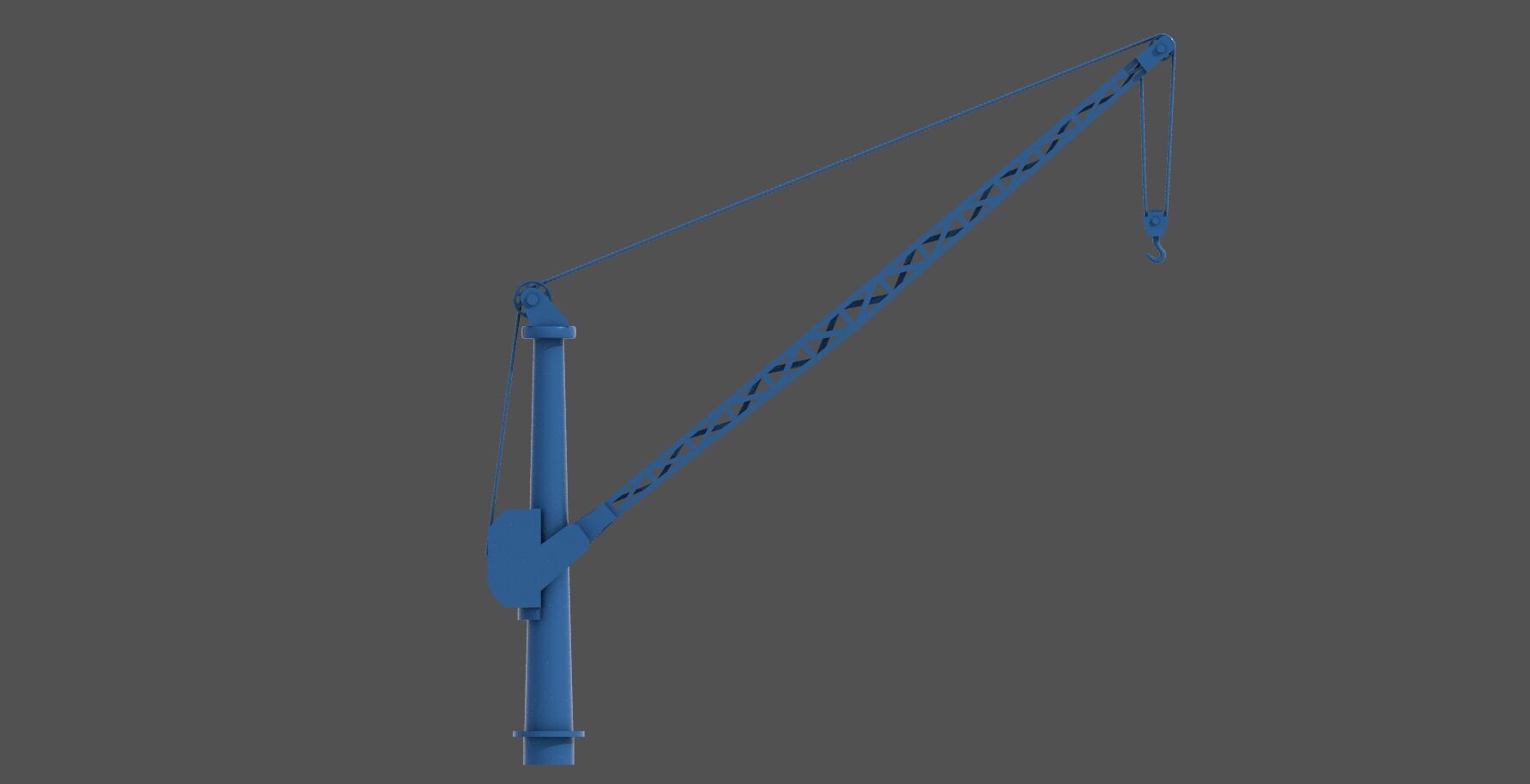 WW2 Littorio Class stern crane - Commercial license 1-200 scale 3D print model_3