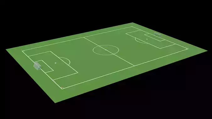 Low Poly Soccer Football field v3
