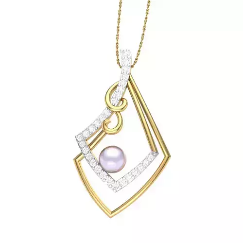 3D Printable Cad jewelry design of Lady diamond Pendant 3D print model