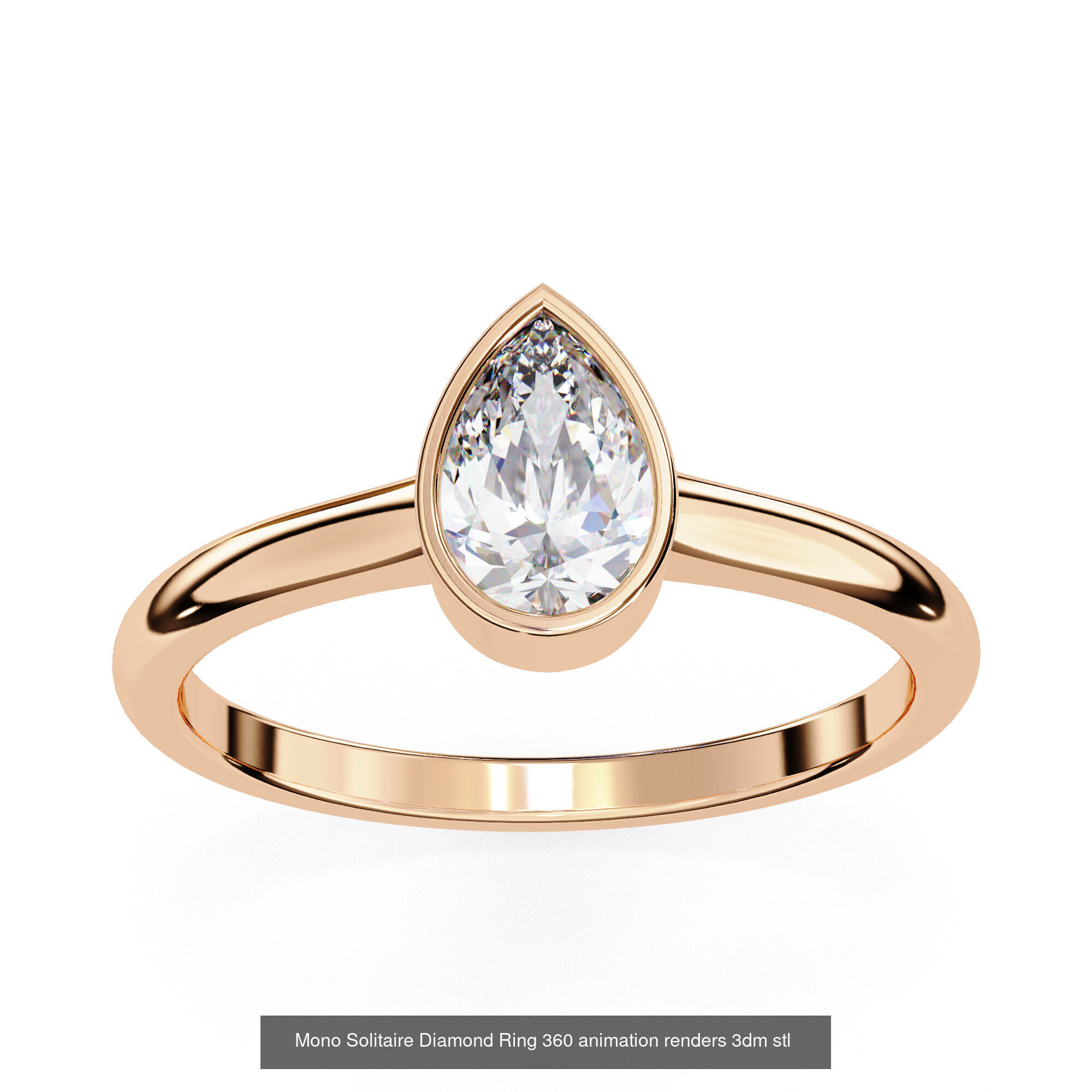 96 Solitaire Diamond Ring 360 animation renders PART-1 3D Model Collection_50