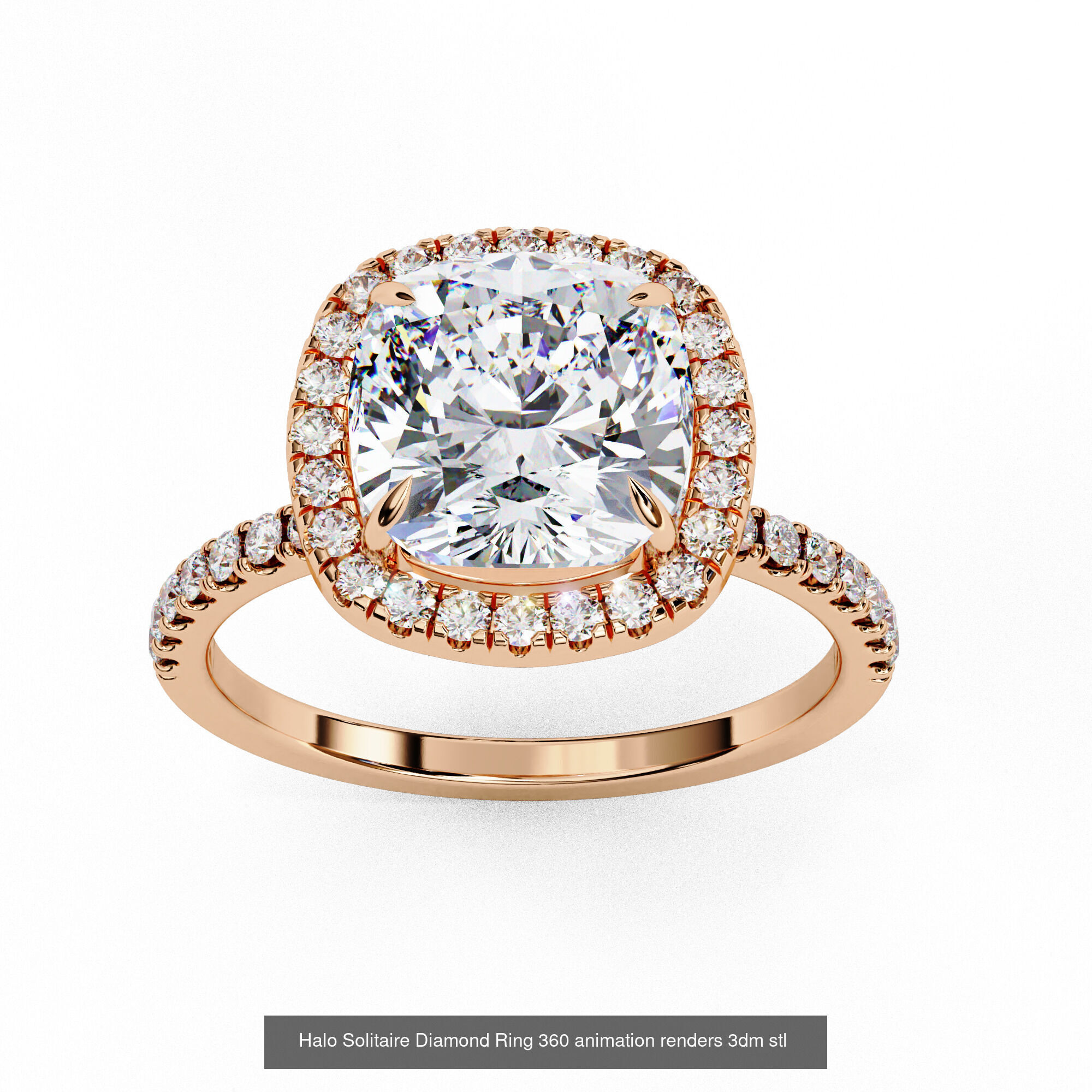 96 Solitaire Diamond Ring 360 animation renders PART-1 3D Model Collection_12