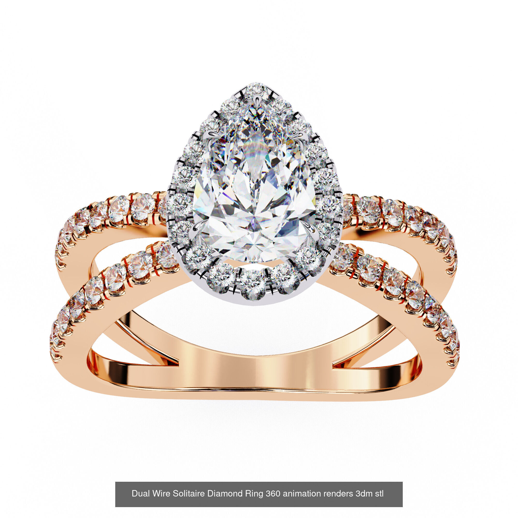 96 Solitaire Diamond Ring 360 animation renders PART-1 3D Model Collection_71