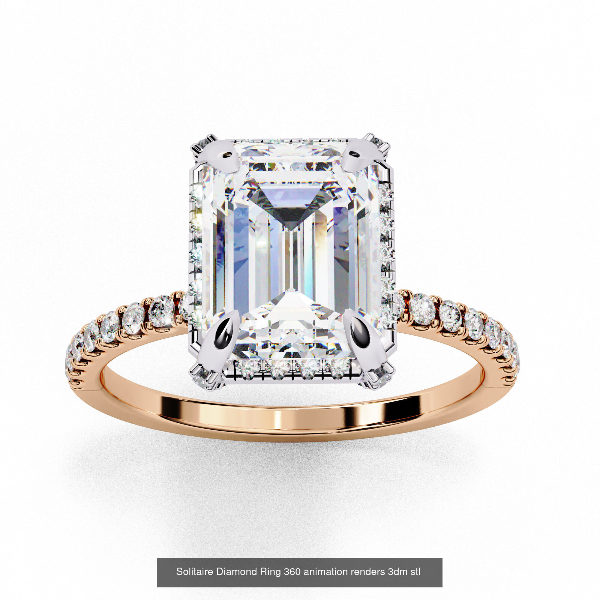 96 Solitaire Diamond Ring 360 animation renders PART-1 3D Model Collection_33