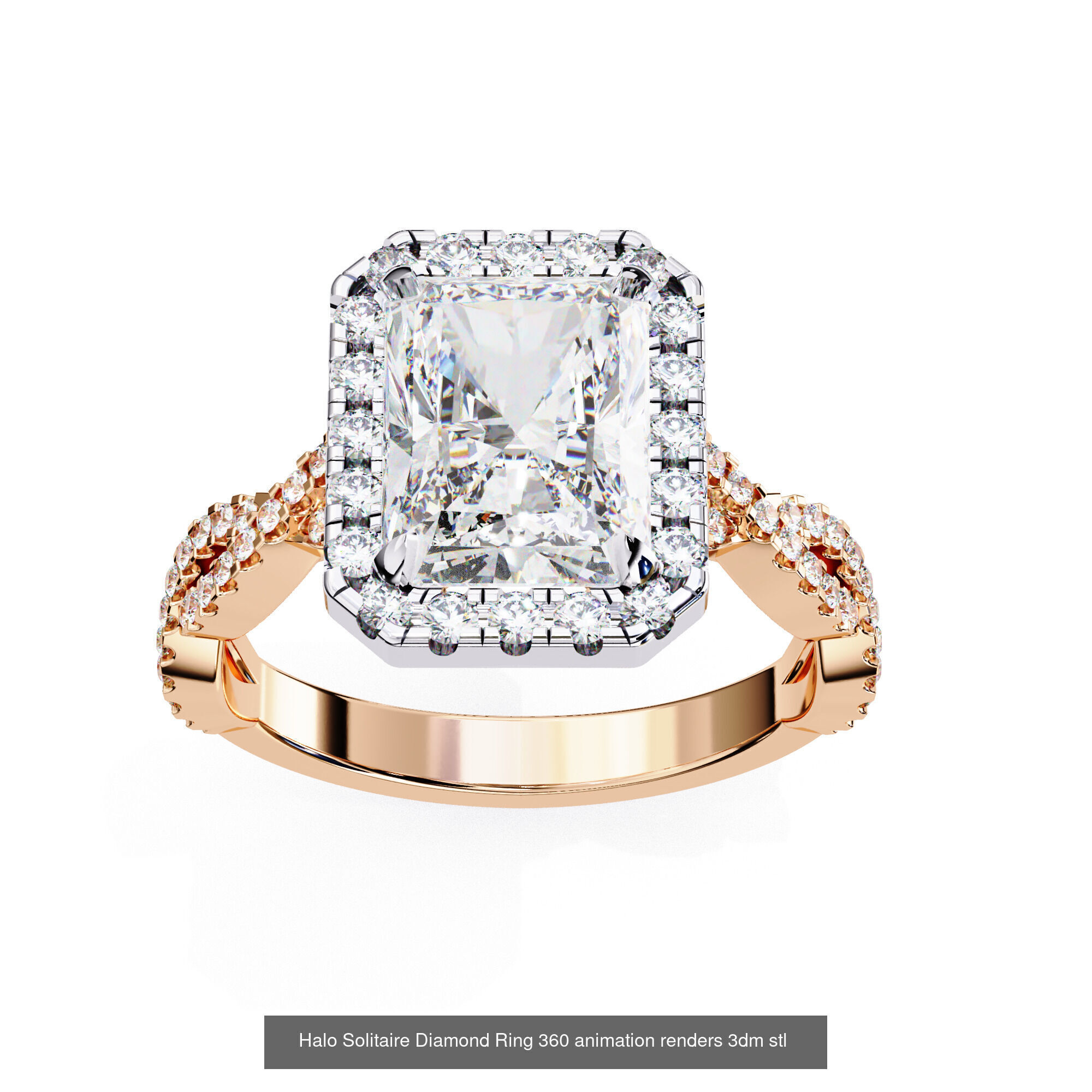 96 Solitaire Diamond Ring 360 animation renders PART-1 3D Model Collection_101