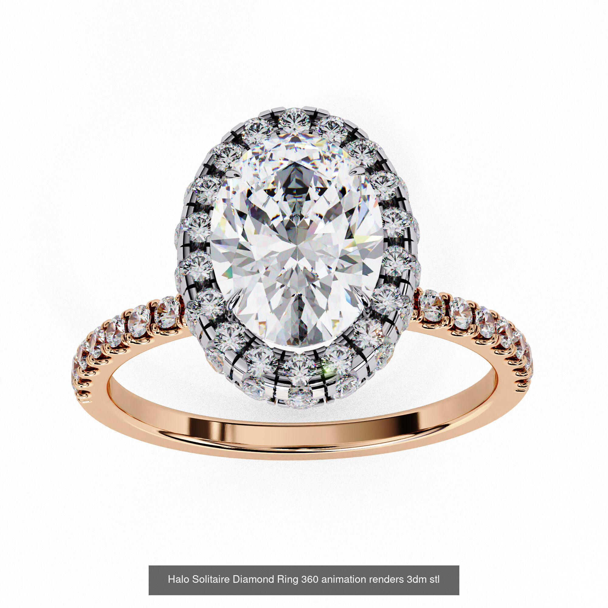 96 Solitaire Diamond Ring 360 animation renders PART-1 3D Model Collection_35