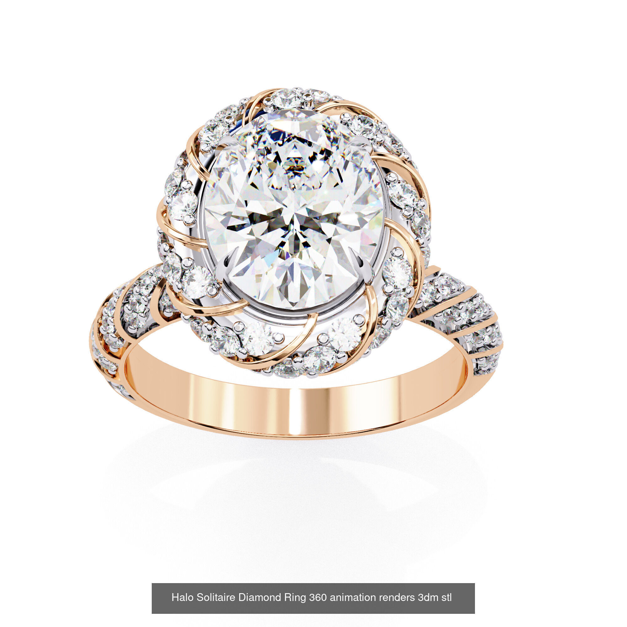 96 Solitaire Diamond Ring 360 animation renders PART-1 3D Model Collection_17