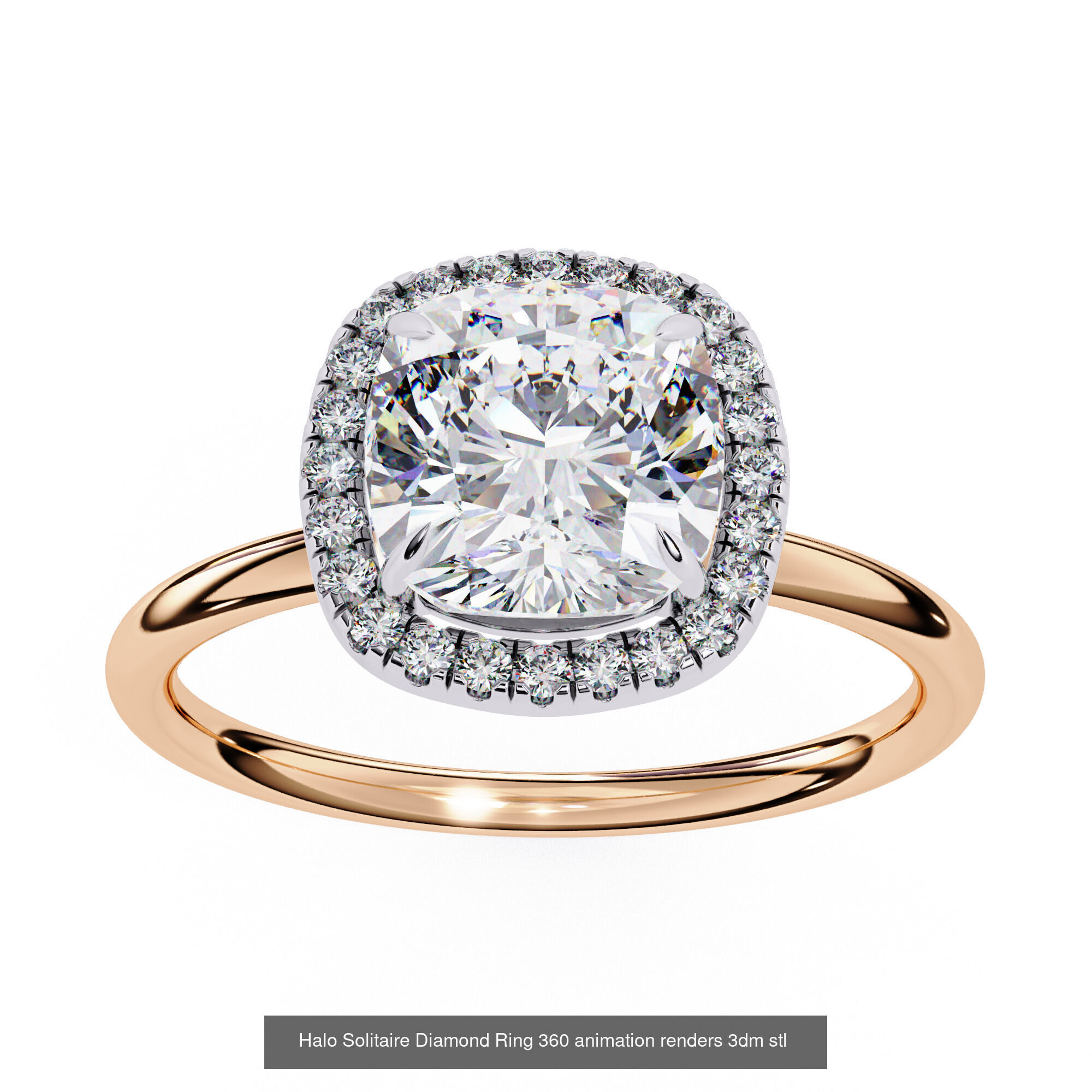 96 Solitaire Diamond Ring 360 animation renders PART-1 3D Model Collection_23