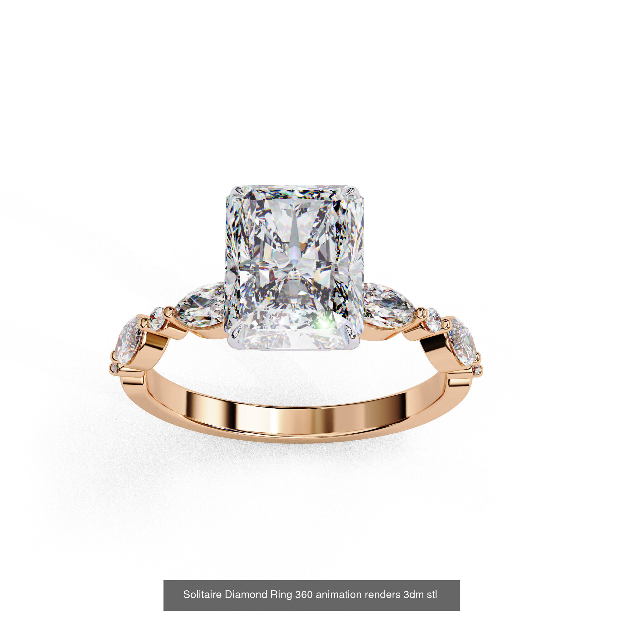 96 Solitaire Diamond Ring 360 animation renders PART-1 3D Model Collection_34
