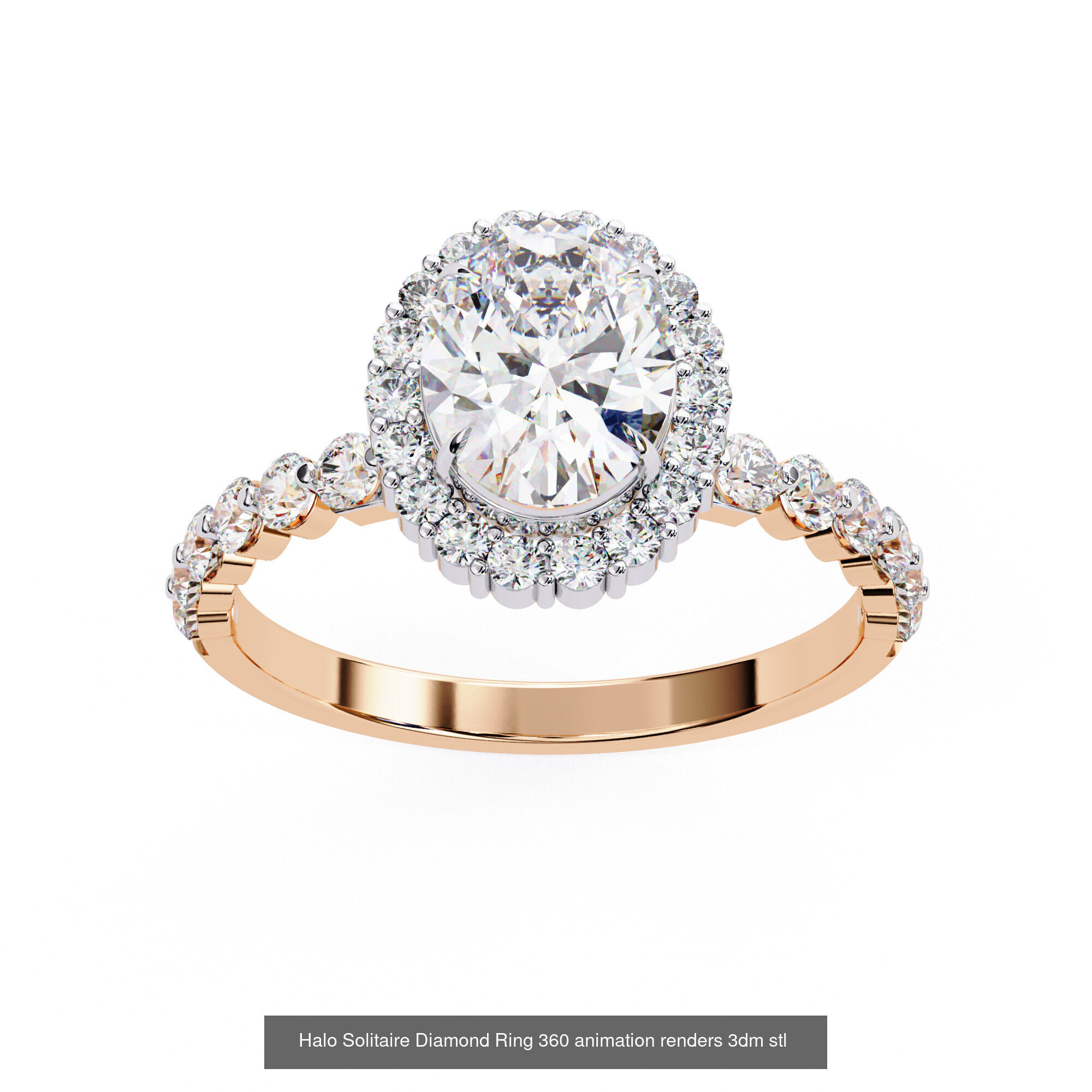 96 Solitaire Diamond Ring 360 animation renders PART-1 3D Model Collection_29