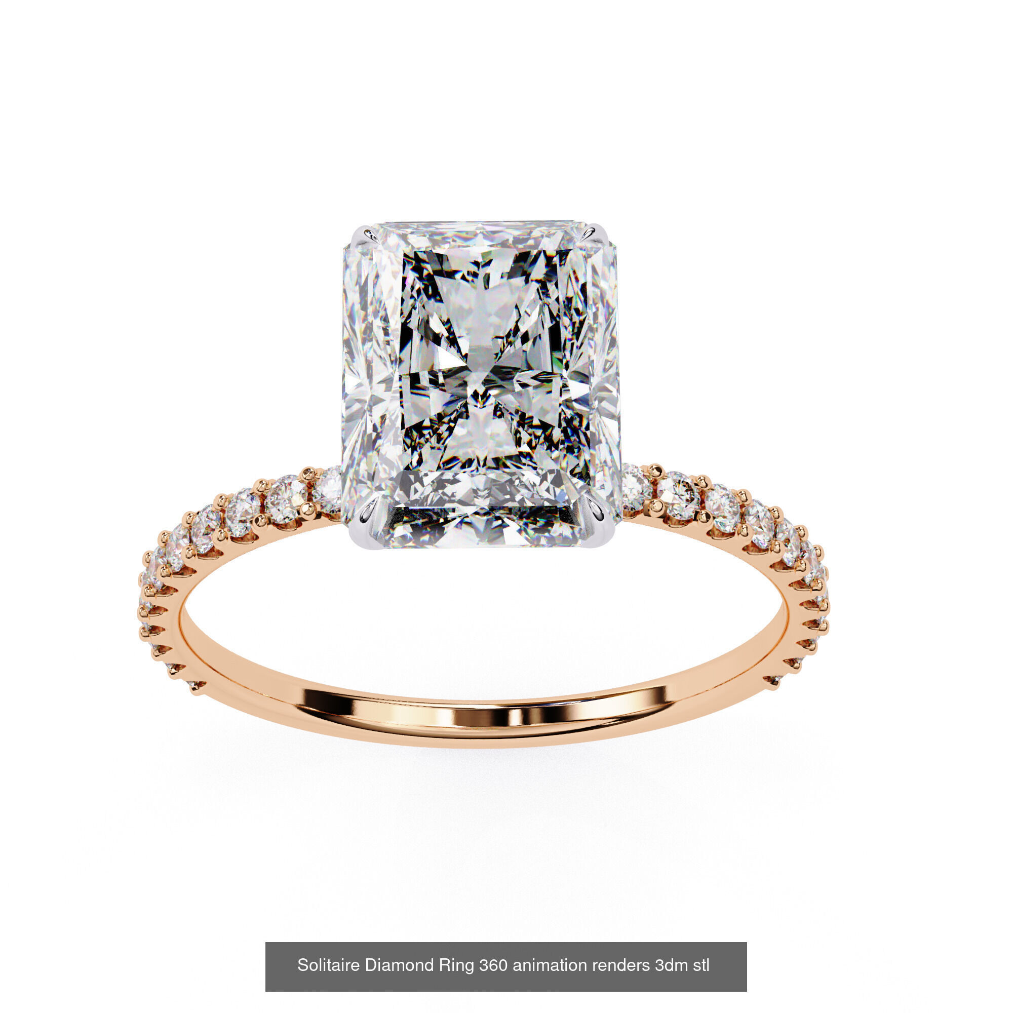 96 Solitaire Diamond Ring 360 animation renders PART-1 3D Model Collection_39