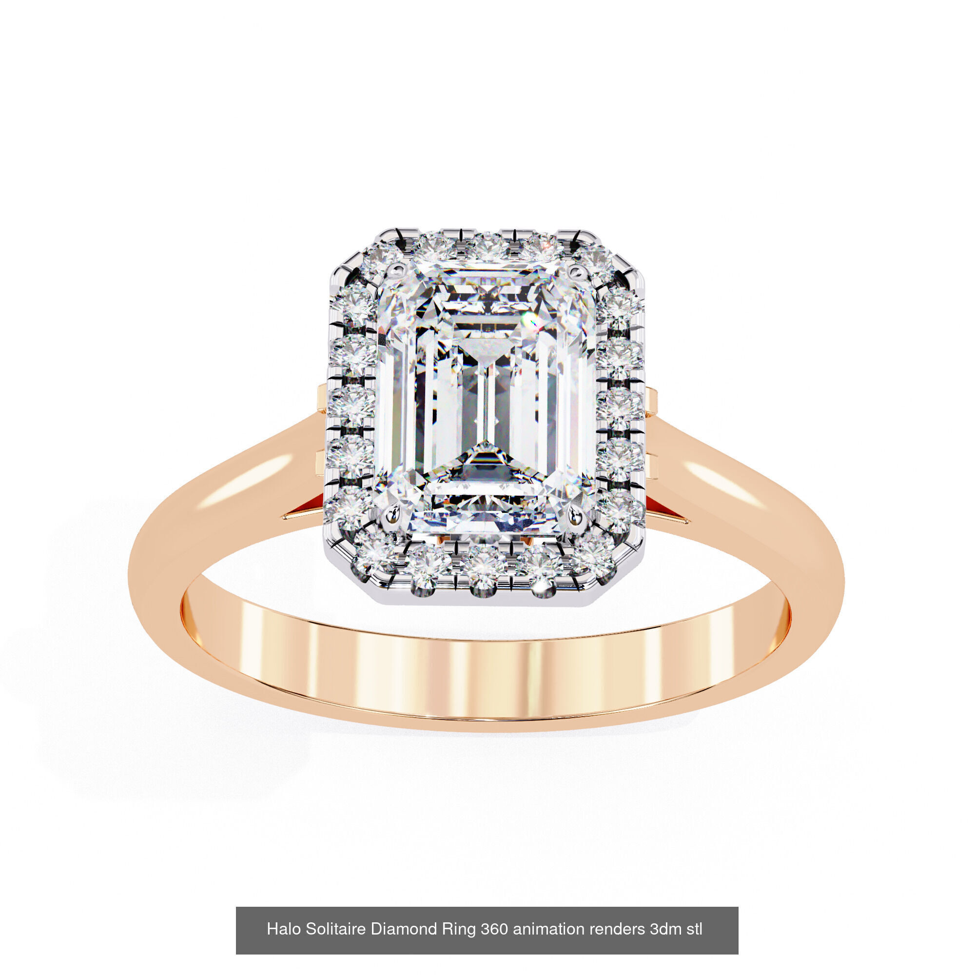 96 Solitaire Diamond Ring 360 animation renders PART-1 3D Model Collection_104