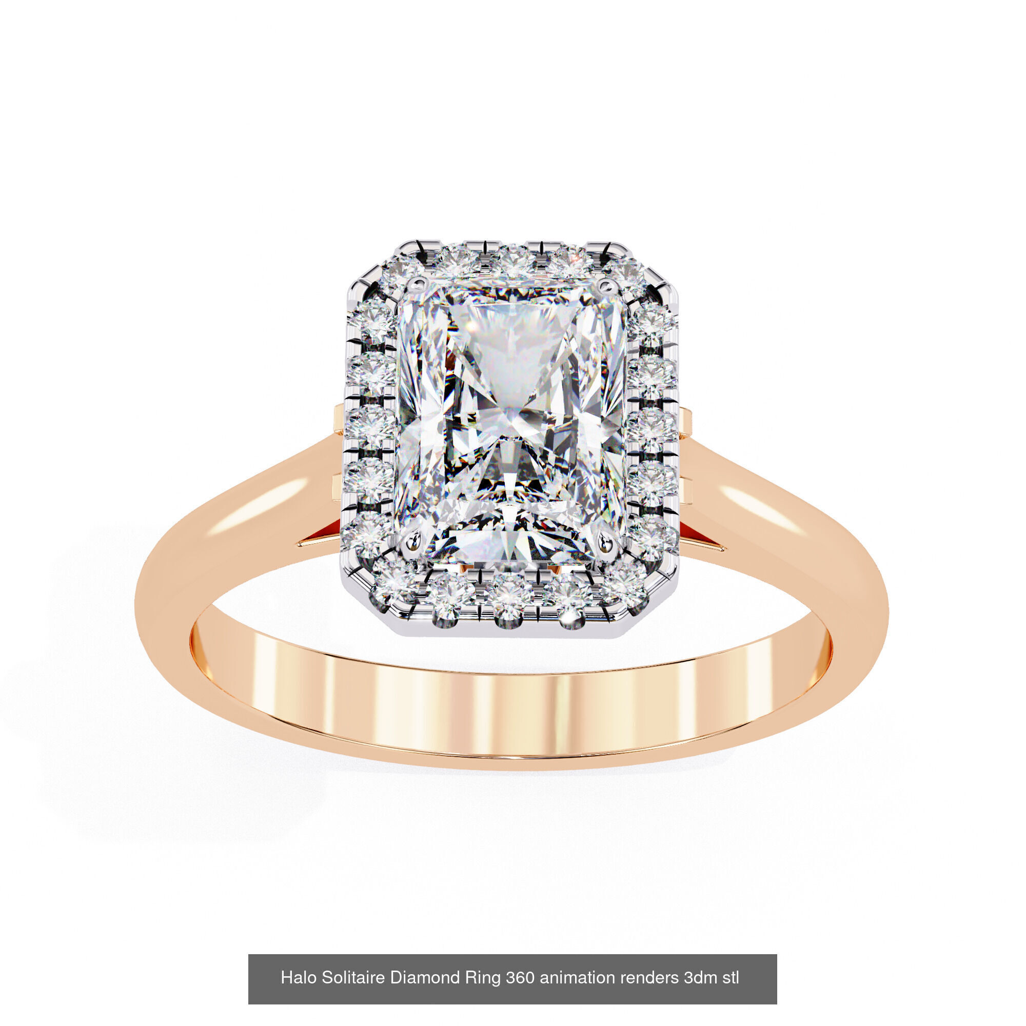 96 Solitaire Diamond Ring 360 animation renders PART-1 3D Model Collection_105