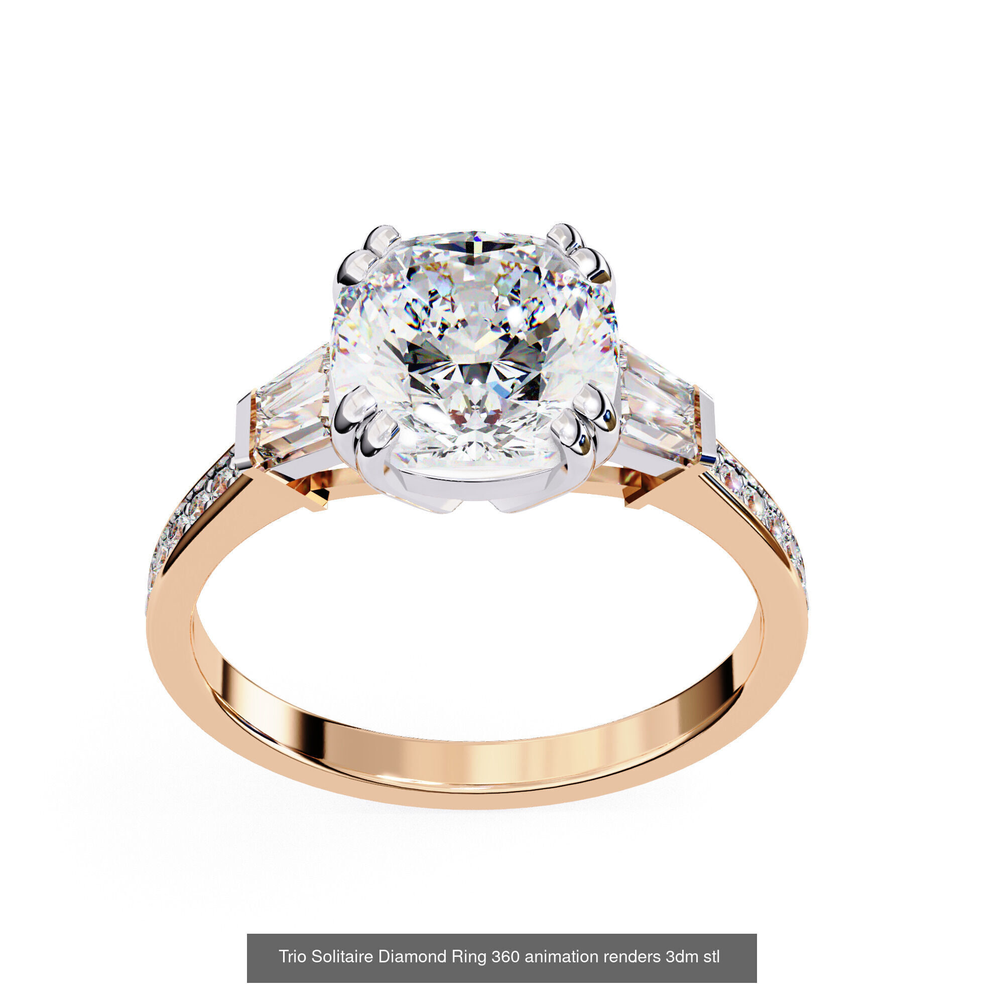 96 Solitaire Diamond Ring 360 animation renders PART-1 3D Model Collection_94