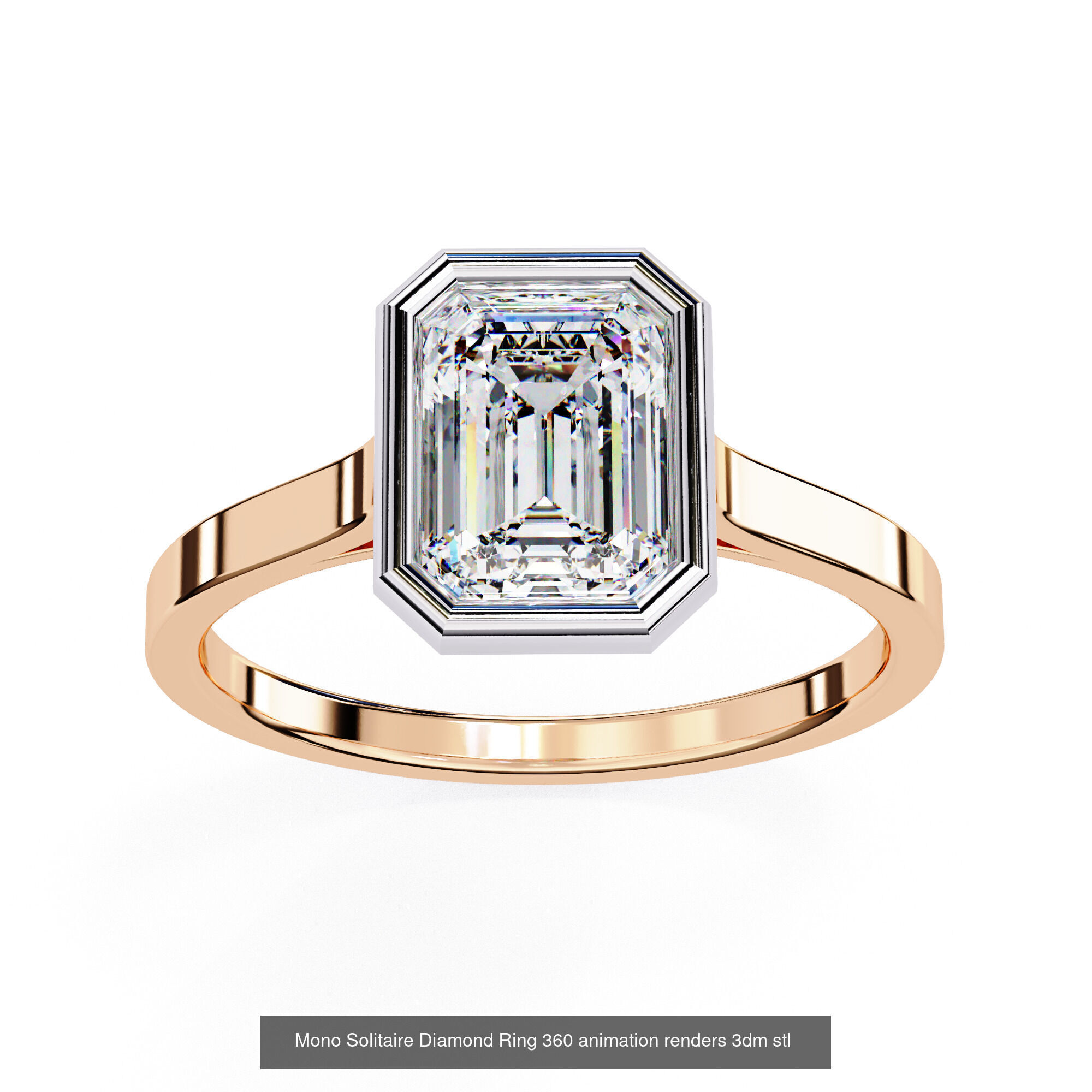 96 Solitaire Diamond Ring 360 animation renders PART-1 3D Model Collection_51