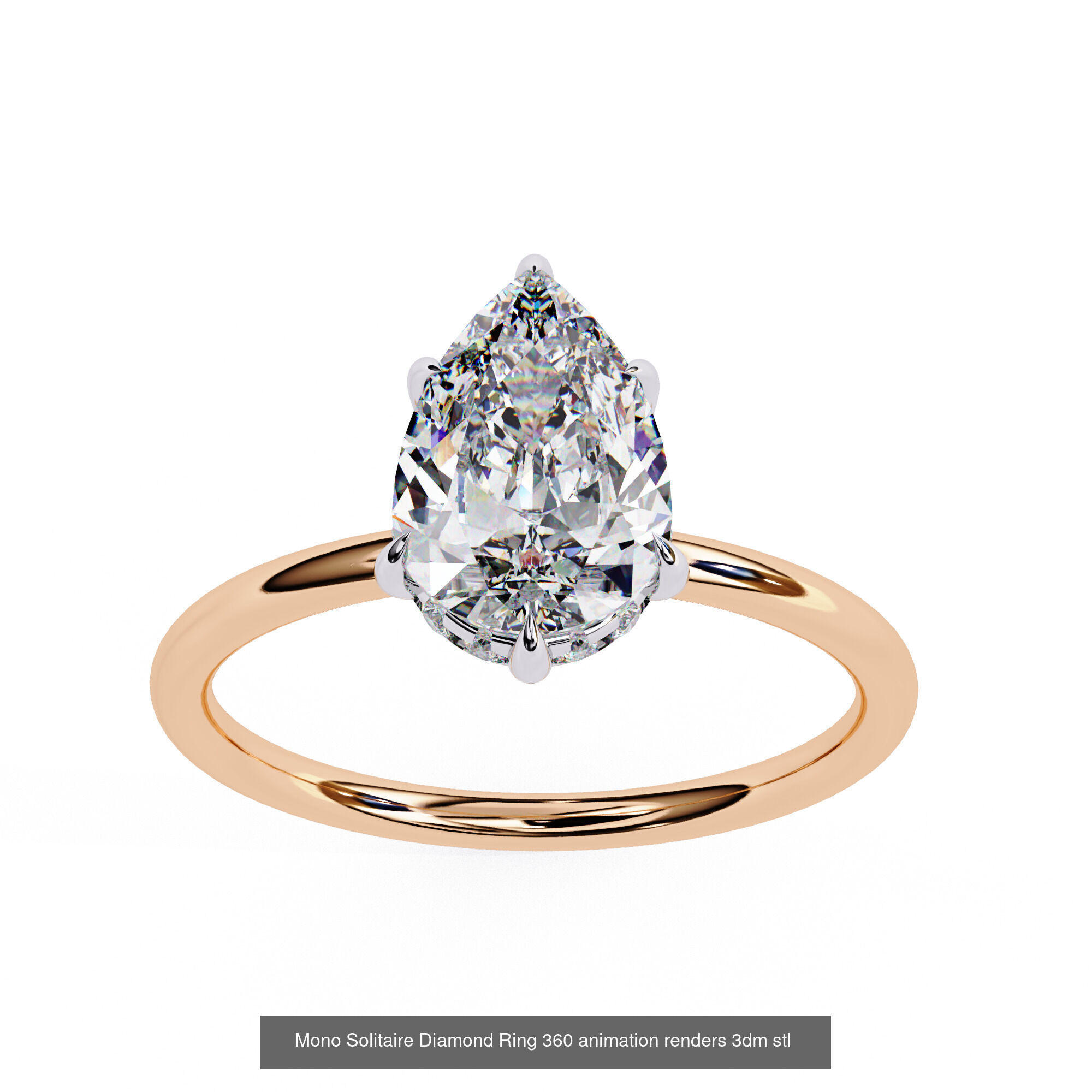 96 Solitaire Diamond Ring 360 animation renders PART-1 3D Model Collection_31