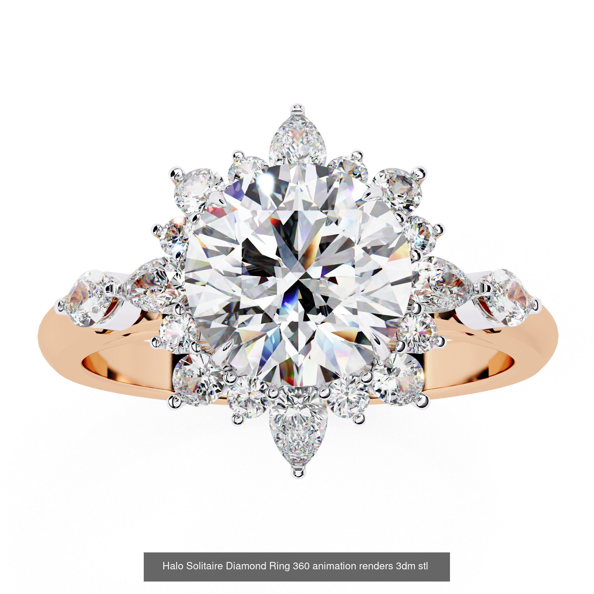 96 Solitaire Diamond Ring 360 animation renders PART-1 3D Model Collection_27