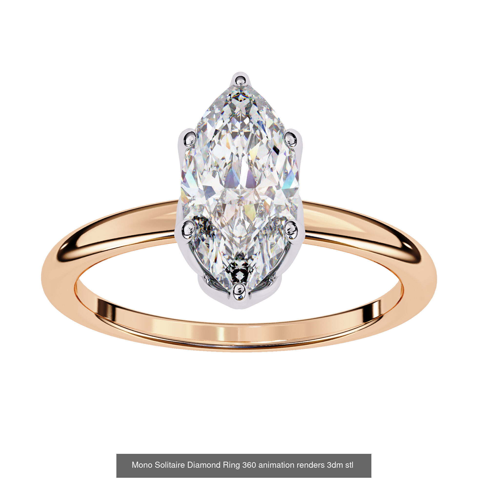 96 Solitaire Diamond Ring 360 animation renders PART-1 3D Model Collection_78