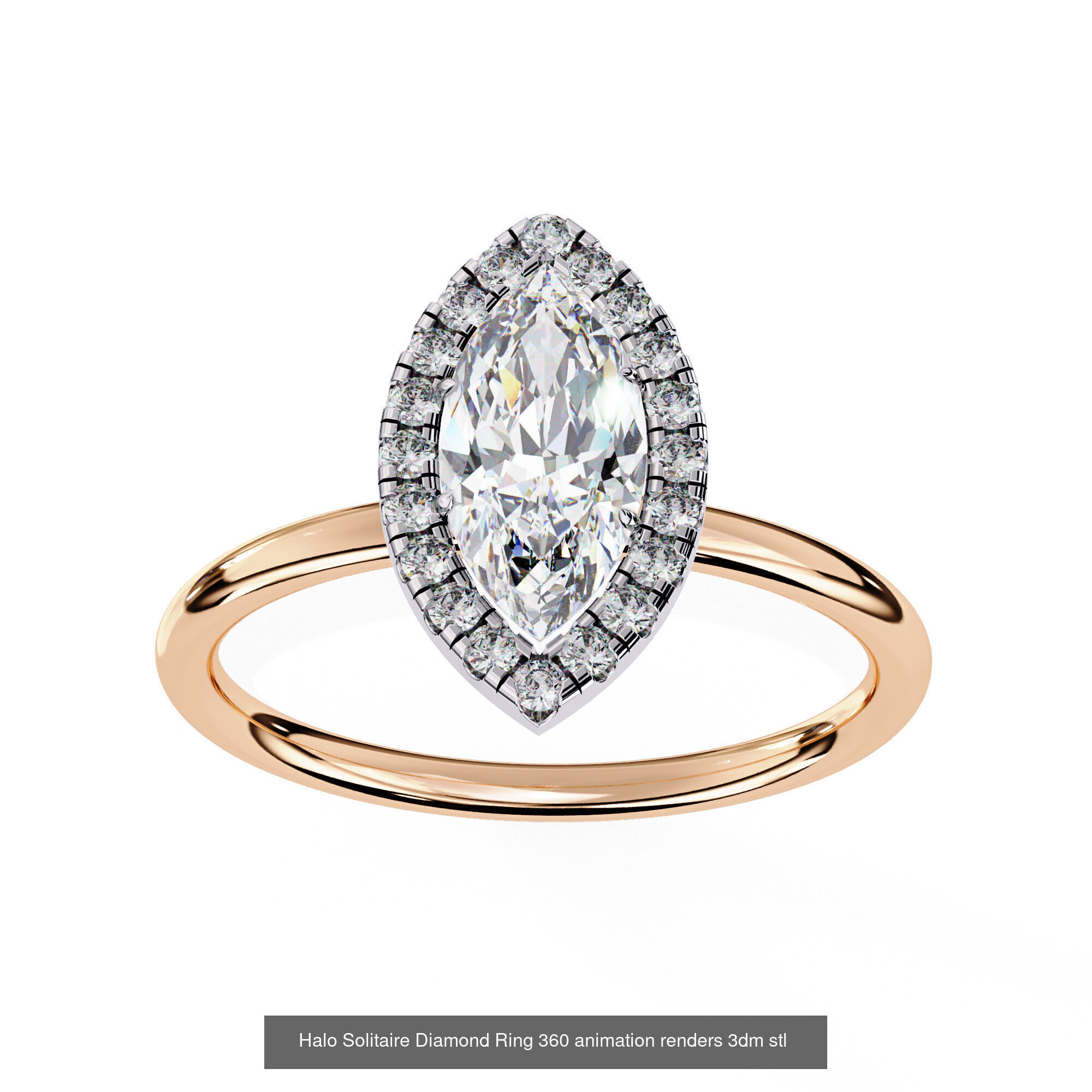 96 Solitaire Diamond Ring 360 animation renders PART-1 3D Model Collection_21